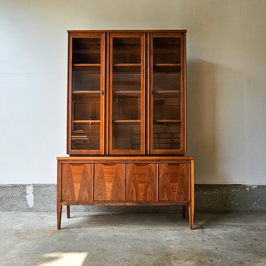Vintage Mid-Century Modern two piece hutch