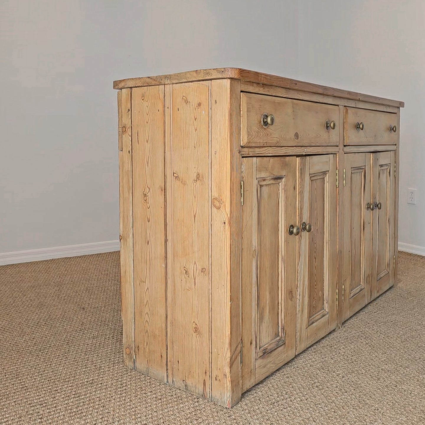 Antique English Pine Sideboard - Circa 1870