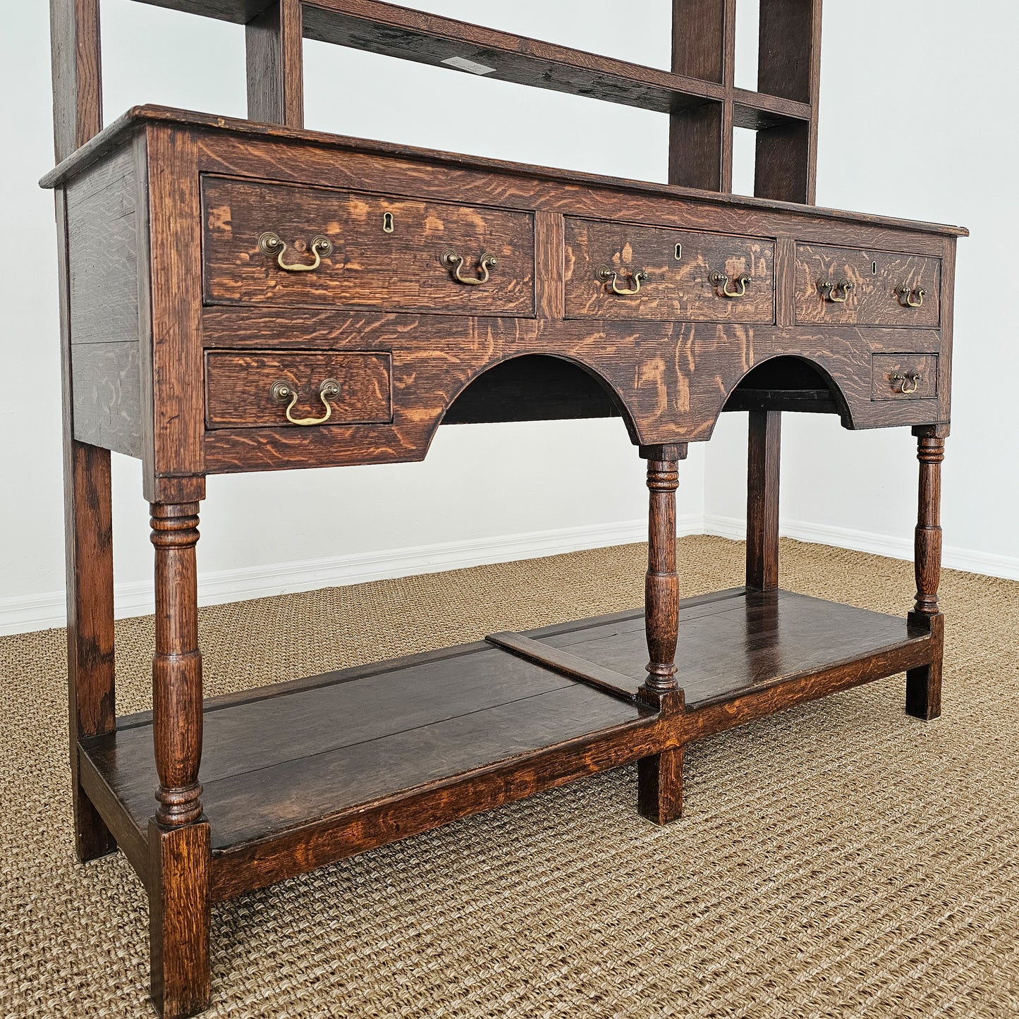 Antique Welsh Oak Plate Rack Dresser | Circa 1830