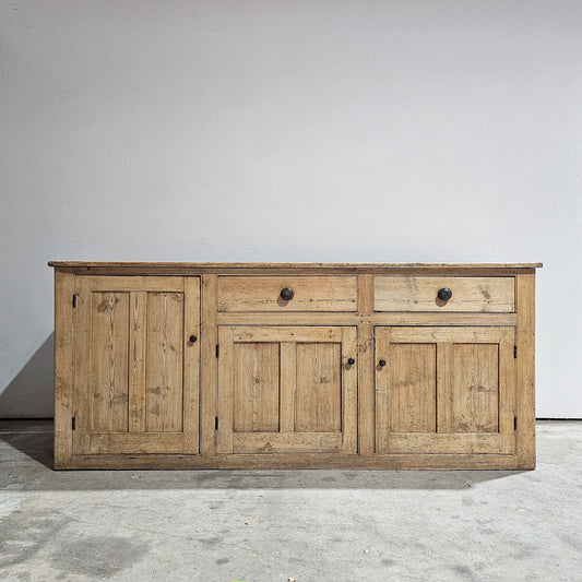 Large Antique English Pine Sideboard - Circa 1880