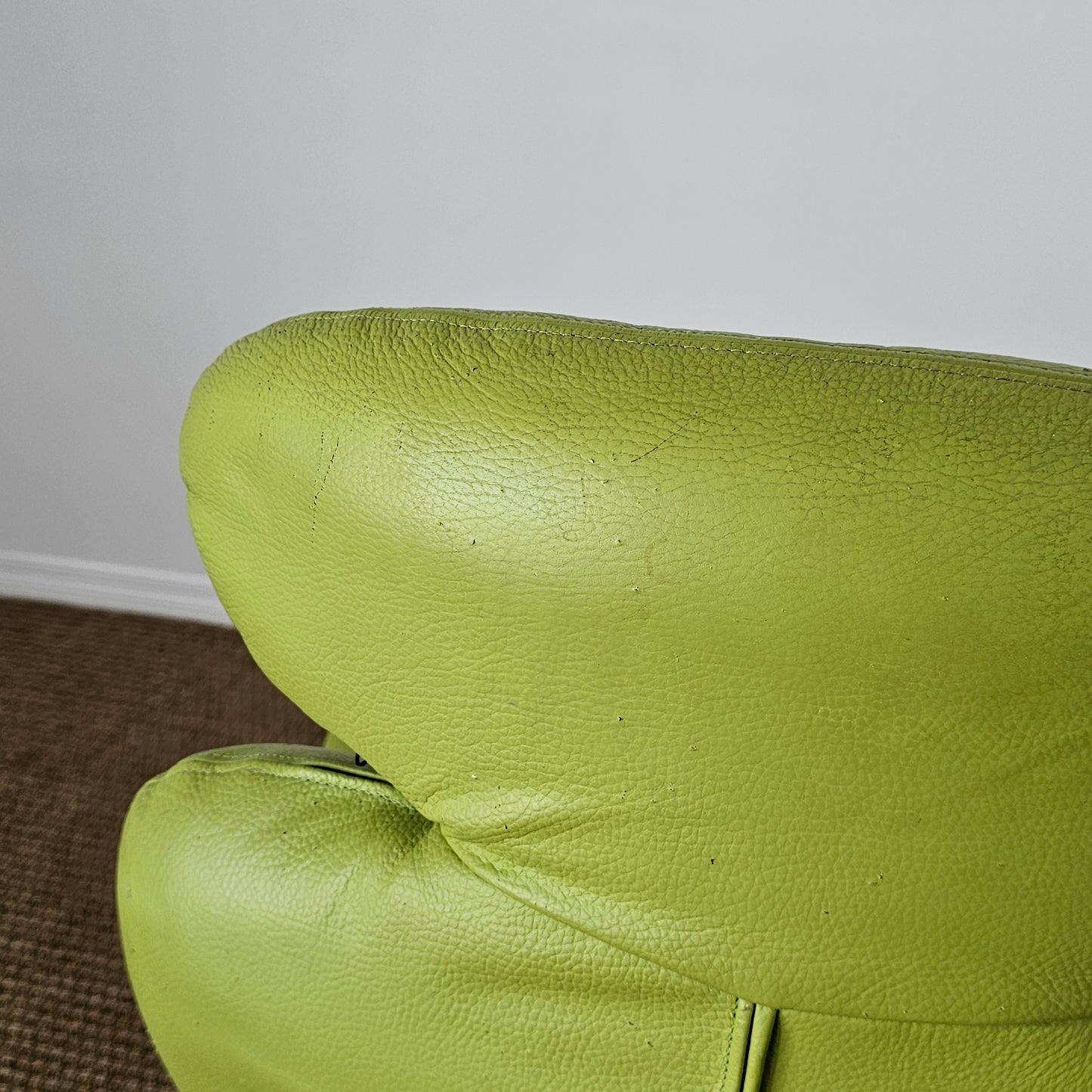 2007 Percival Lafer Reclining Lounge Chair – Lime Green Leather | Made in Brazil