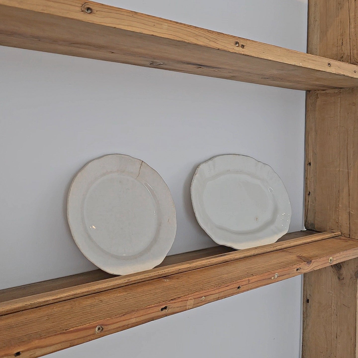 Antique English Pine Wall Plate Rack - Circa 1870