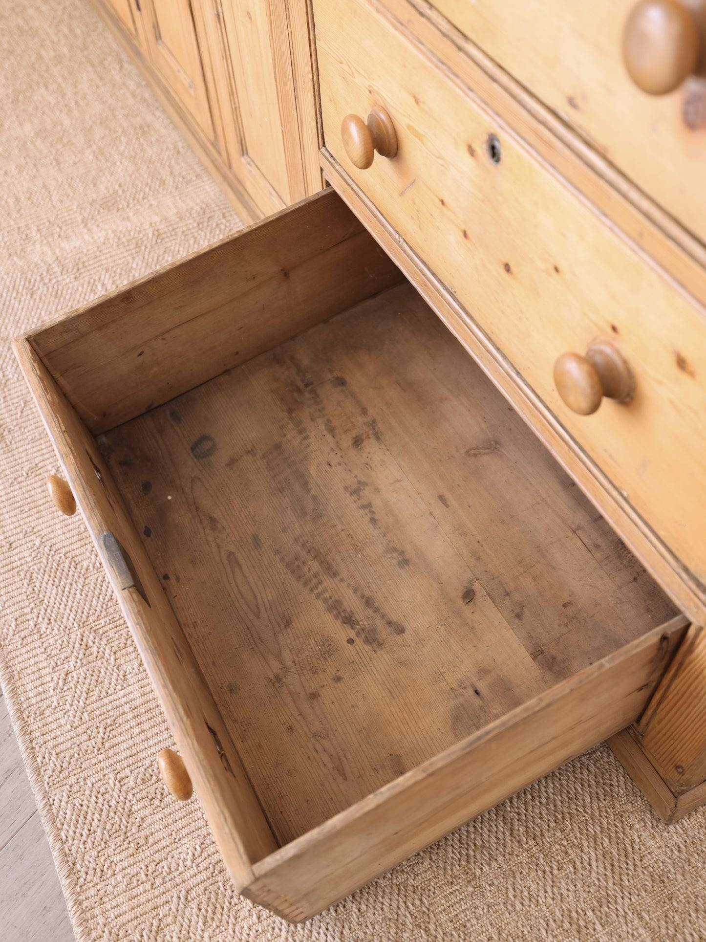 Stately Antique English Pine Sideboard Kitchen Island -
Circa 1870