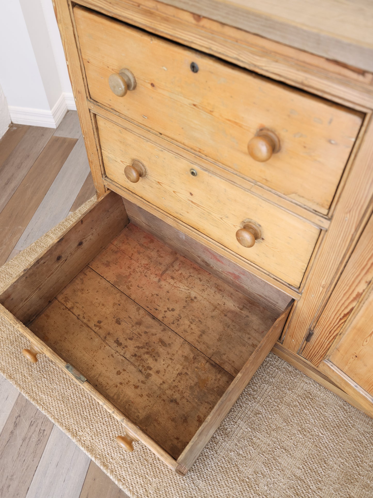 Stately Antique English Pine Sideboard Kitchen Island -
Circa 1870