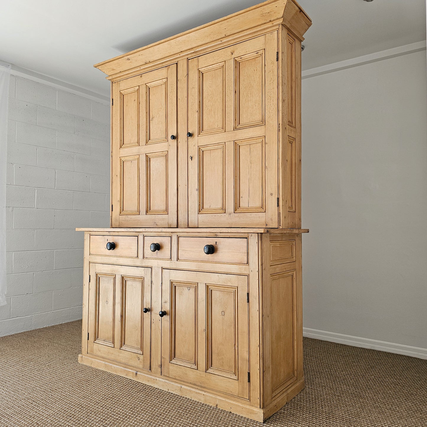 Antique English Pine Housekeeper's Cupboard - Circa 1880