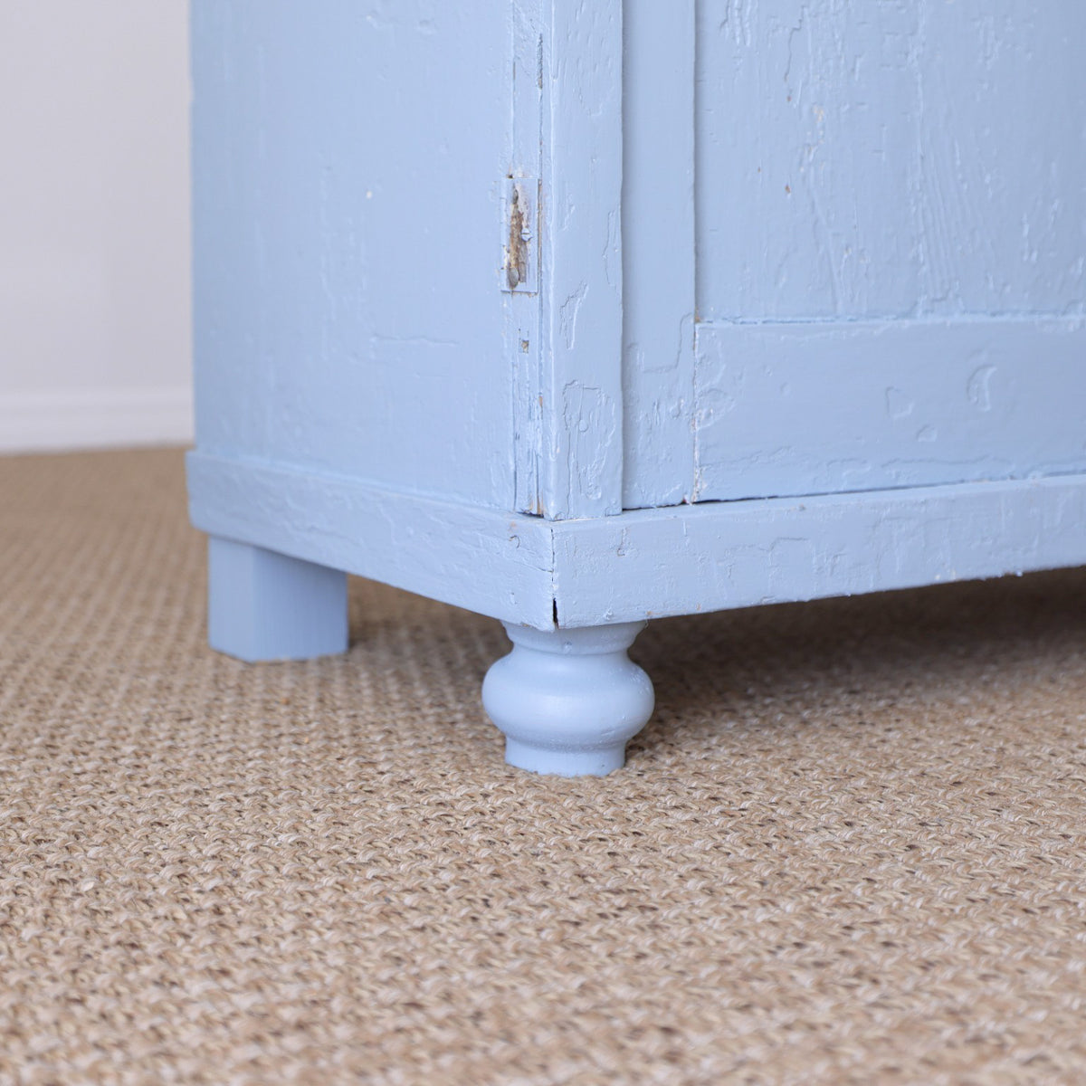 Antique Blue Painted Pine Cupboard - Circa 1880