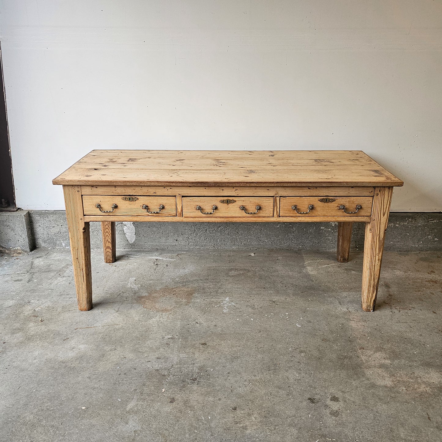 Antique English Pine Farm Table / Writing Table - Circa 1870