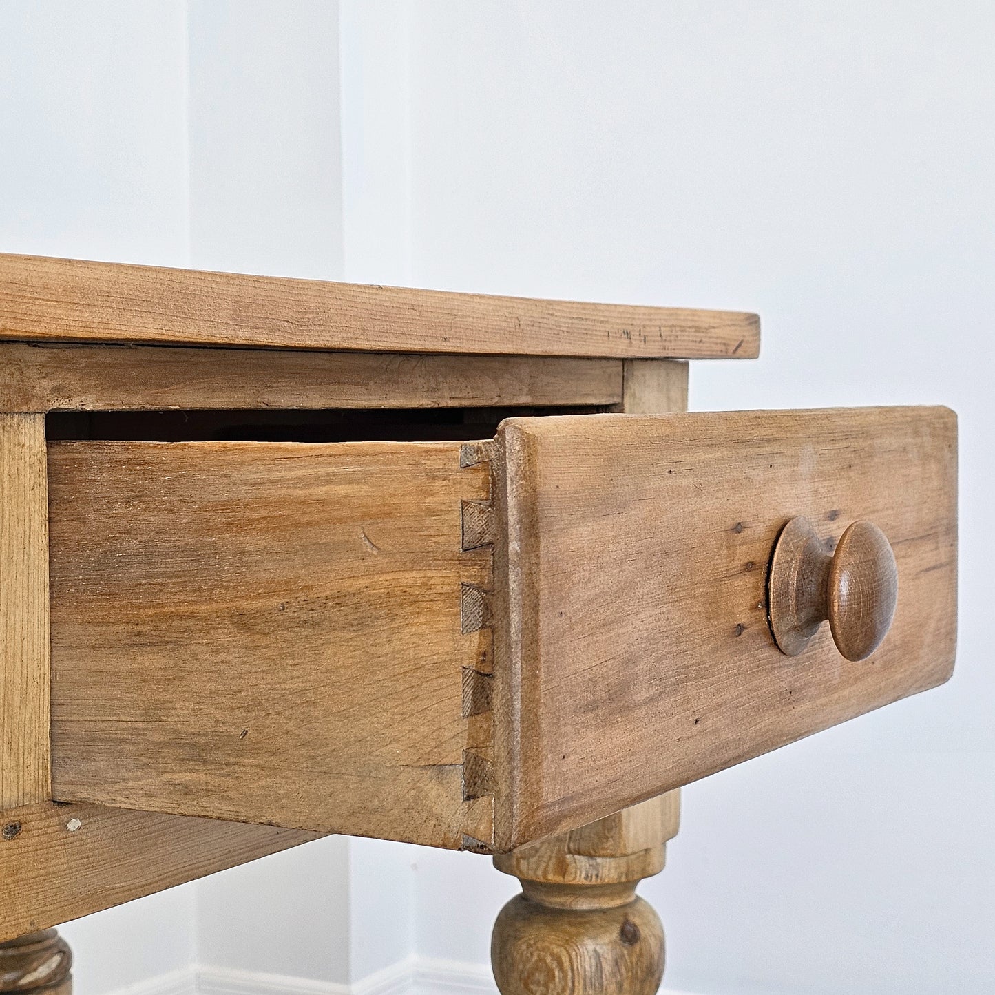Antique English Pine Console Table or Desk - Circa 1880