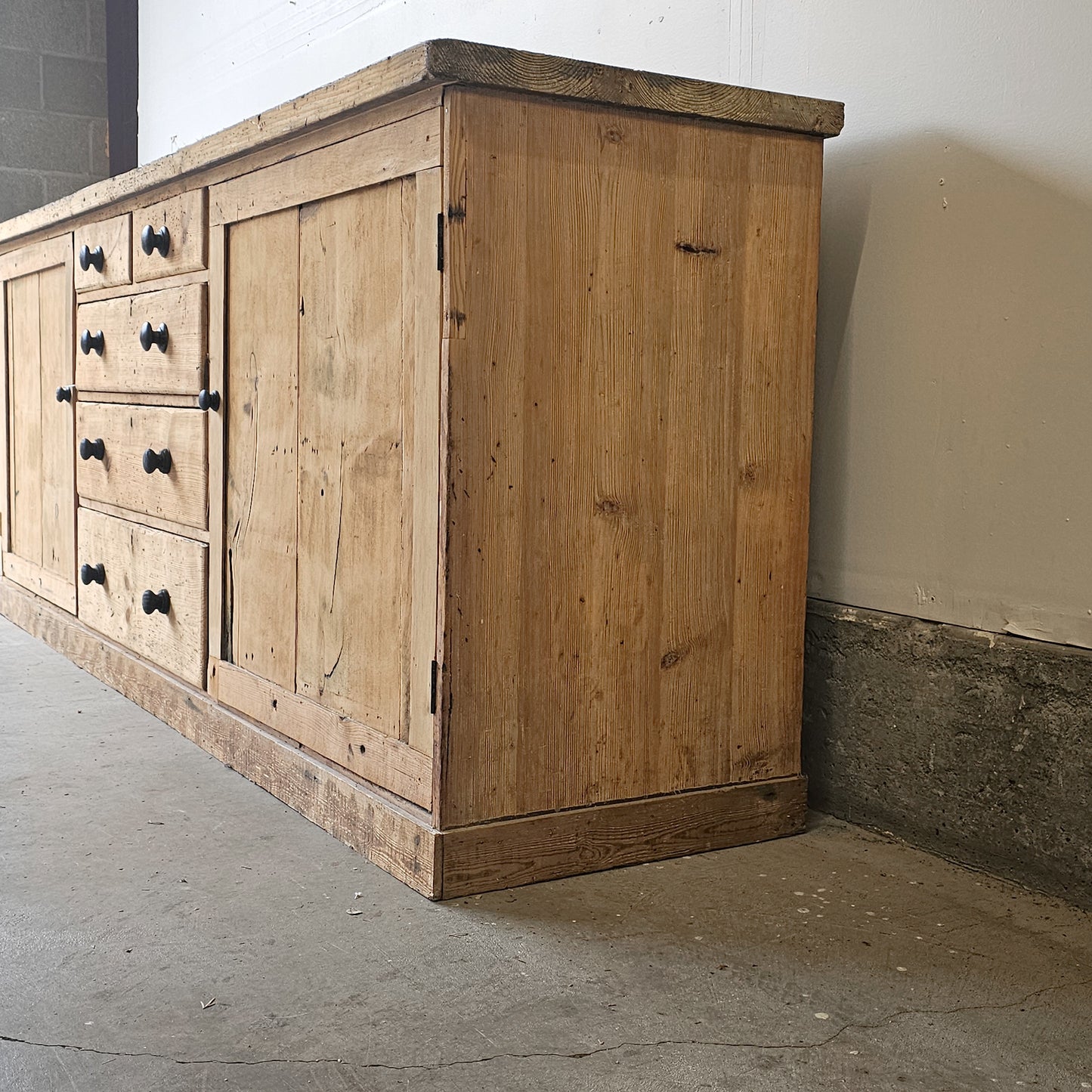 Antique English Pine Sideboard - Circa 1880