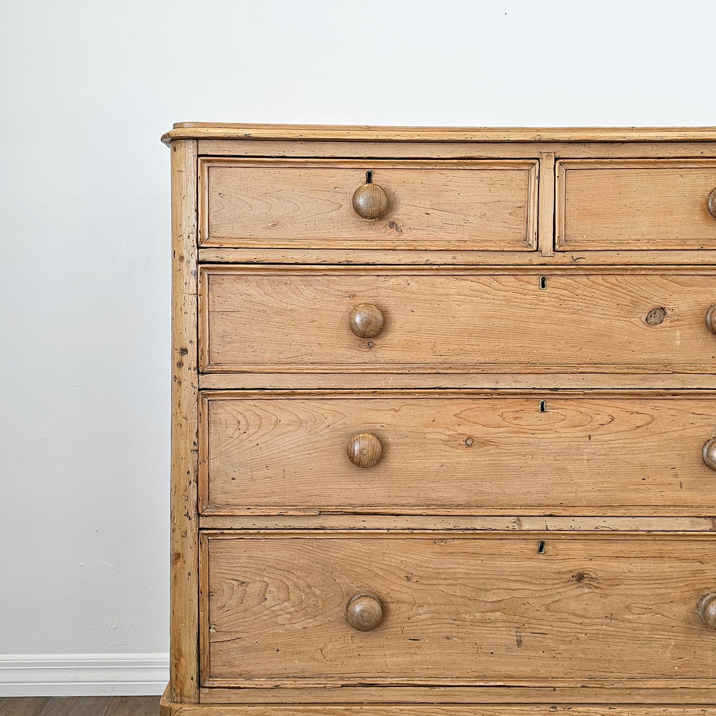 Stately Antique English Pine Chest of Drawers (Dresser) - Circa 1870