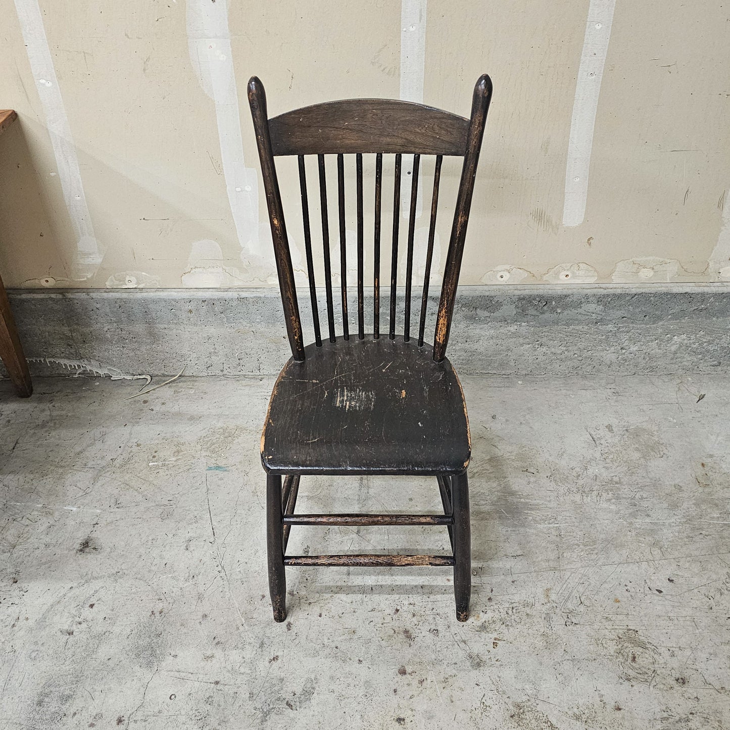 Set of 4 vintage farmhouse spindle-back chairs
