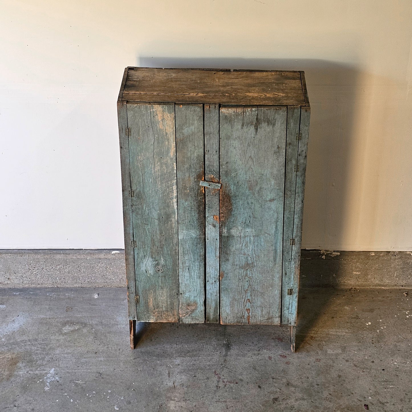 Antique primitive blue cabinet