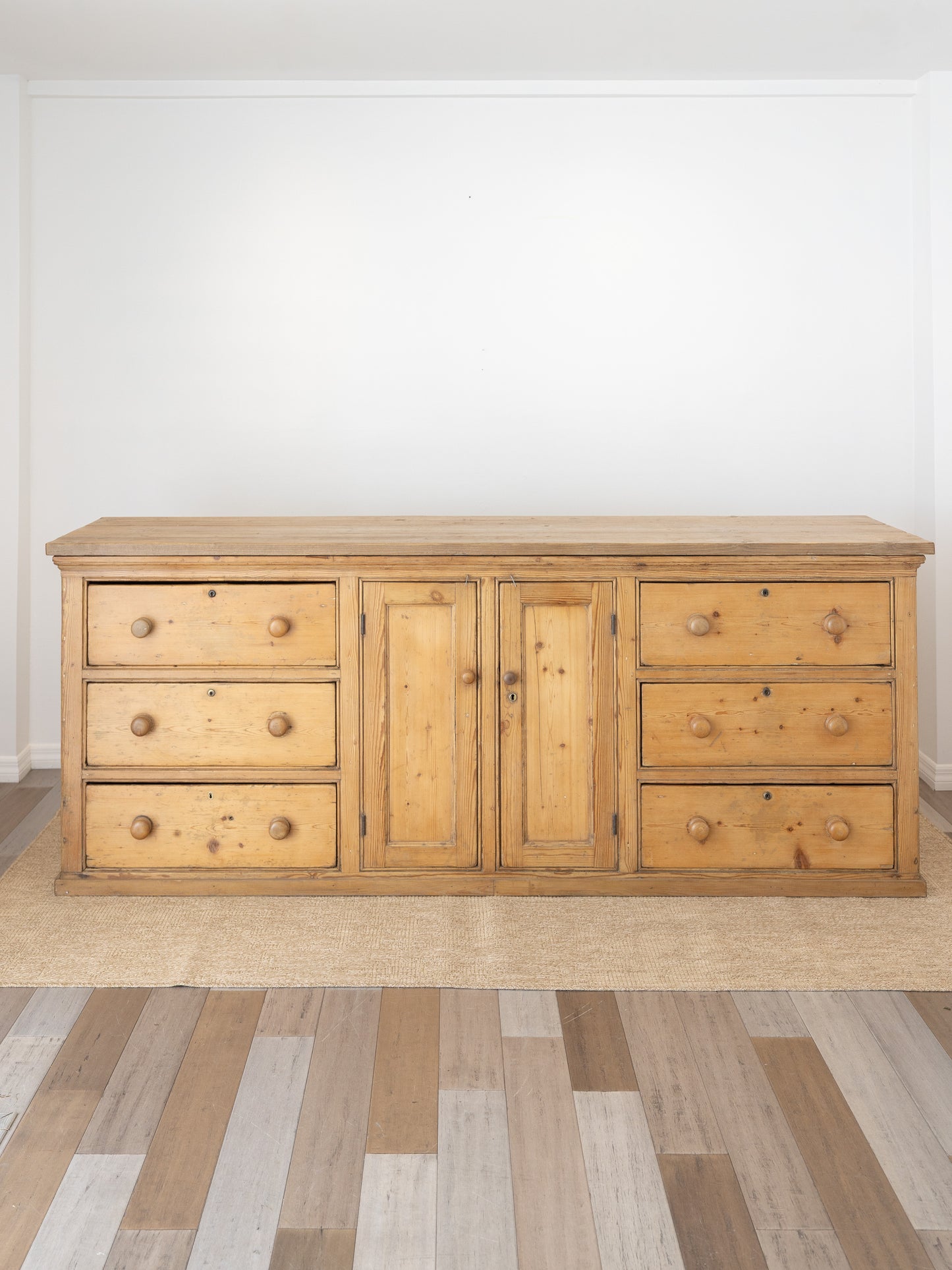 Stately Antique English Pine Sideboard Kitchen Island -
Circa 1870