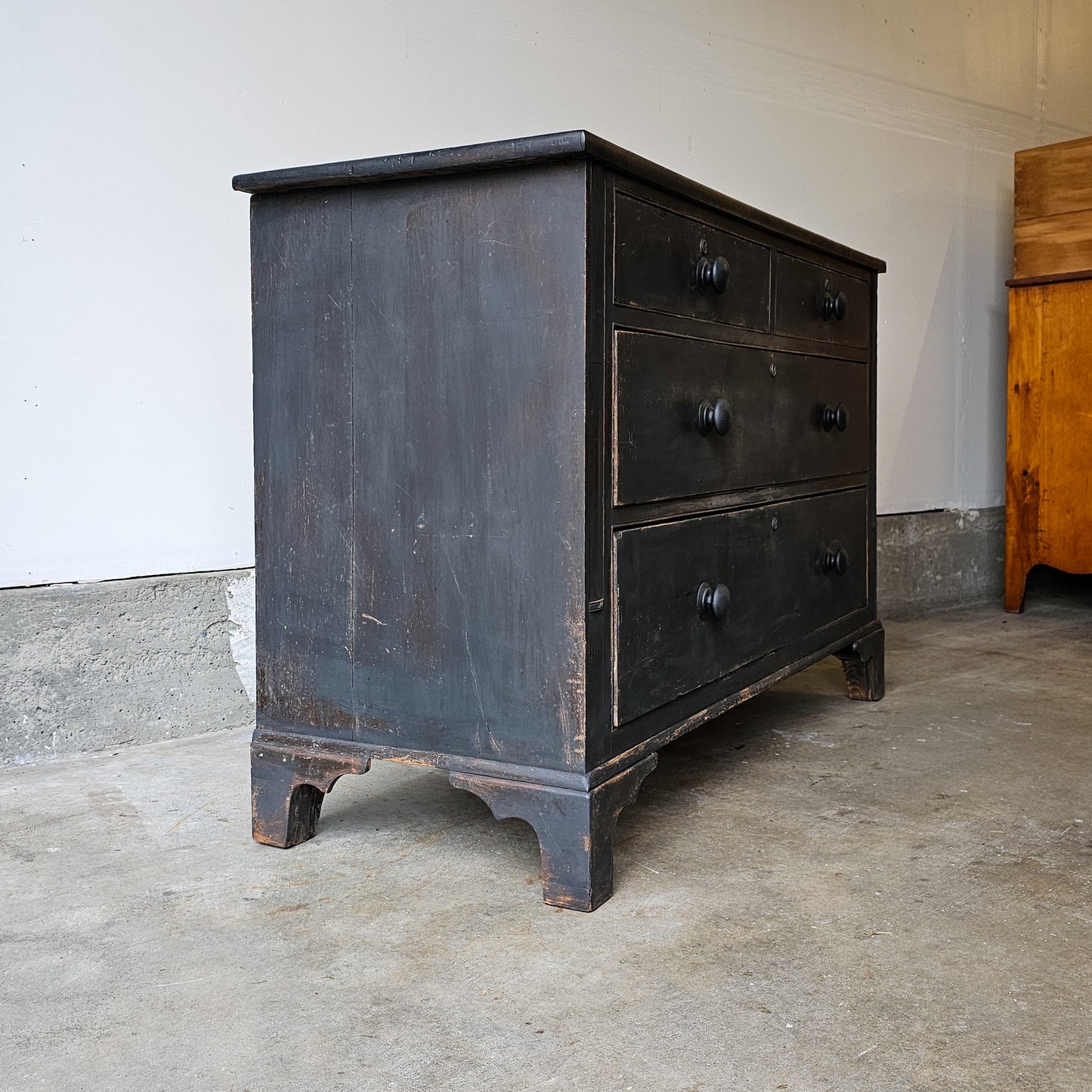 Antique Ebonized Pine Chest of Drawers - Circa 1830