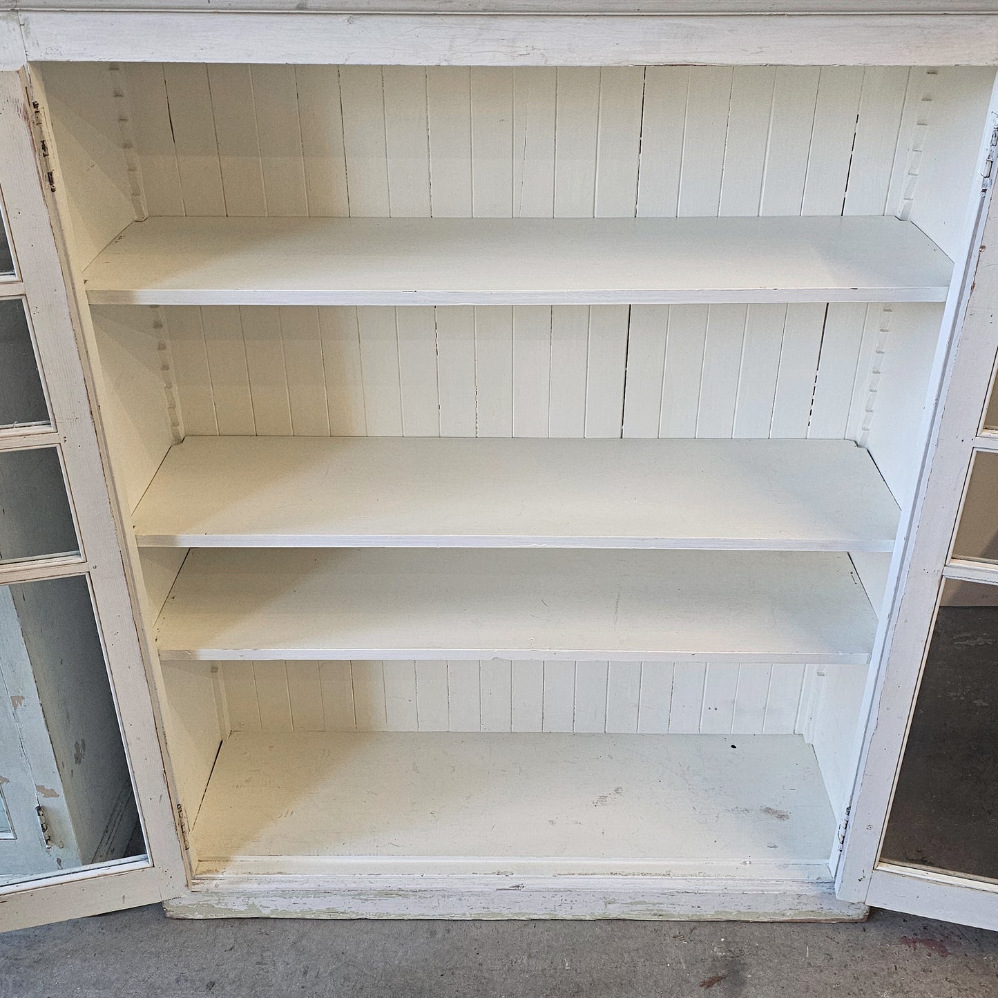 Pair of Antique Painted Fir Wood Display Cabinets - Circa early 1900's