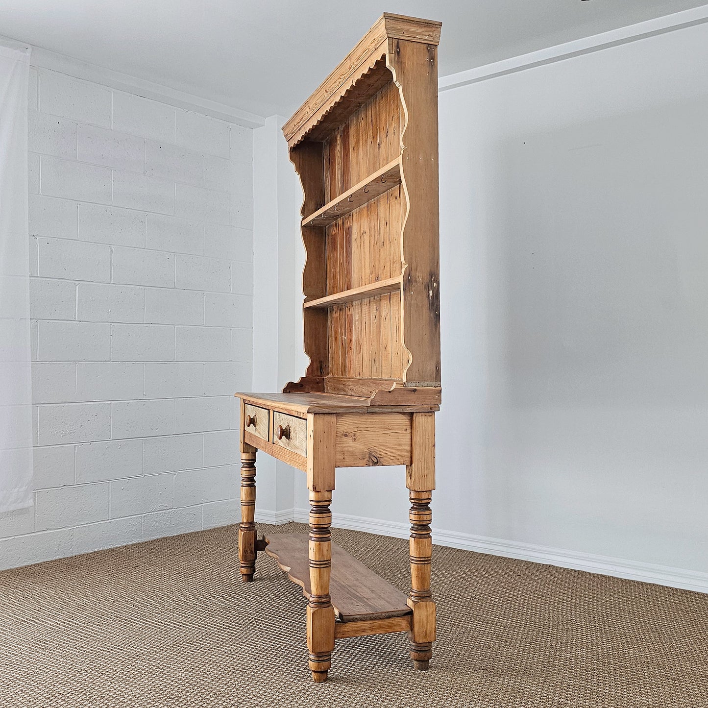 Antique English Pine Welsh Dresser - Circa 1890