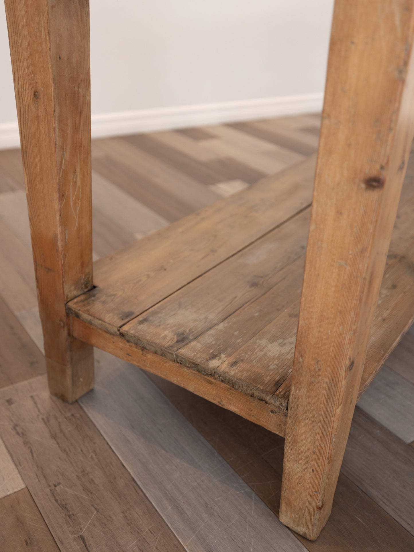 Impressive Antique English Pine Pot Board Dresser Base  - Circa 1850