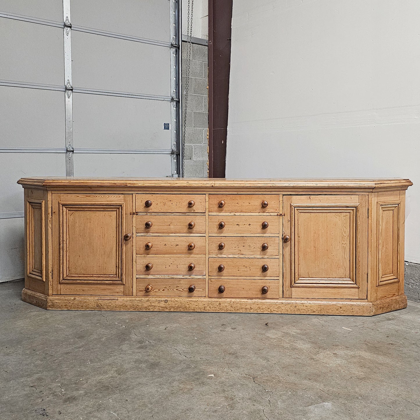 Monumental Antique English Pine Haberdashery - Circa 1880