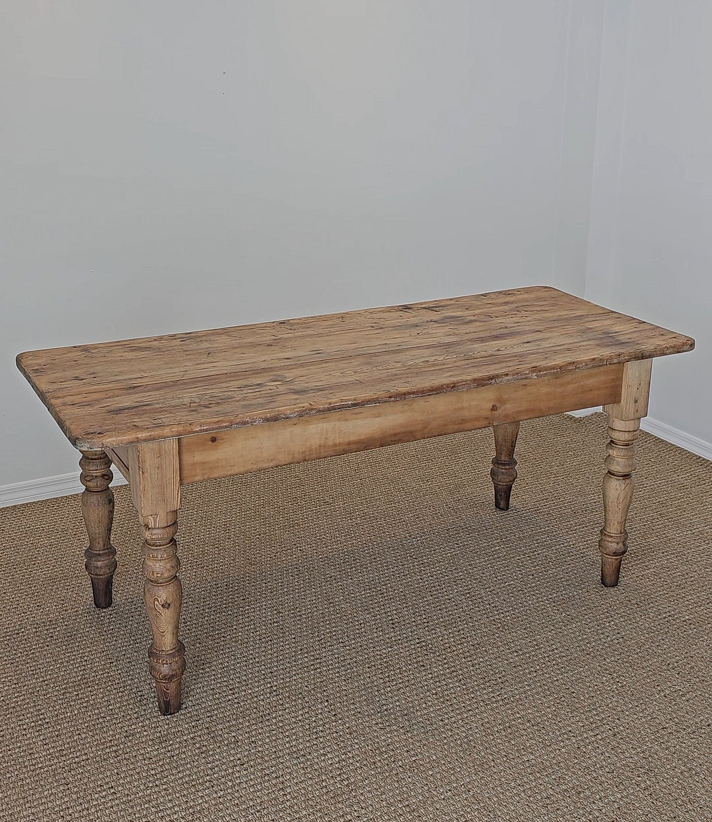 Antique English Pine Farmhouse Dining Table - Circa 1870