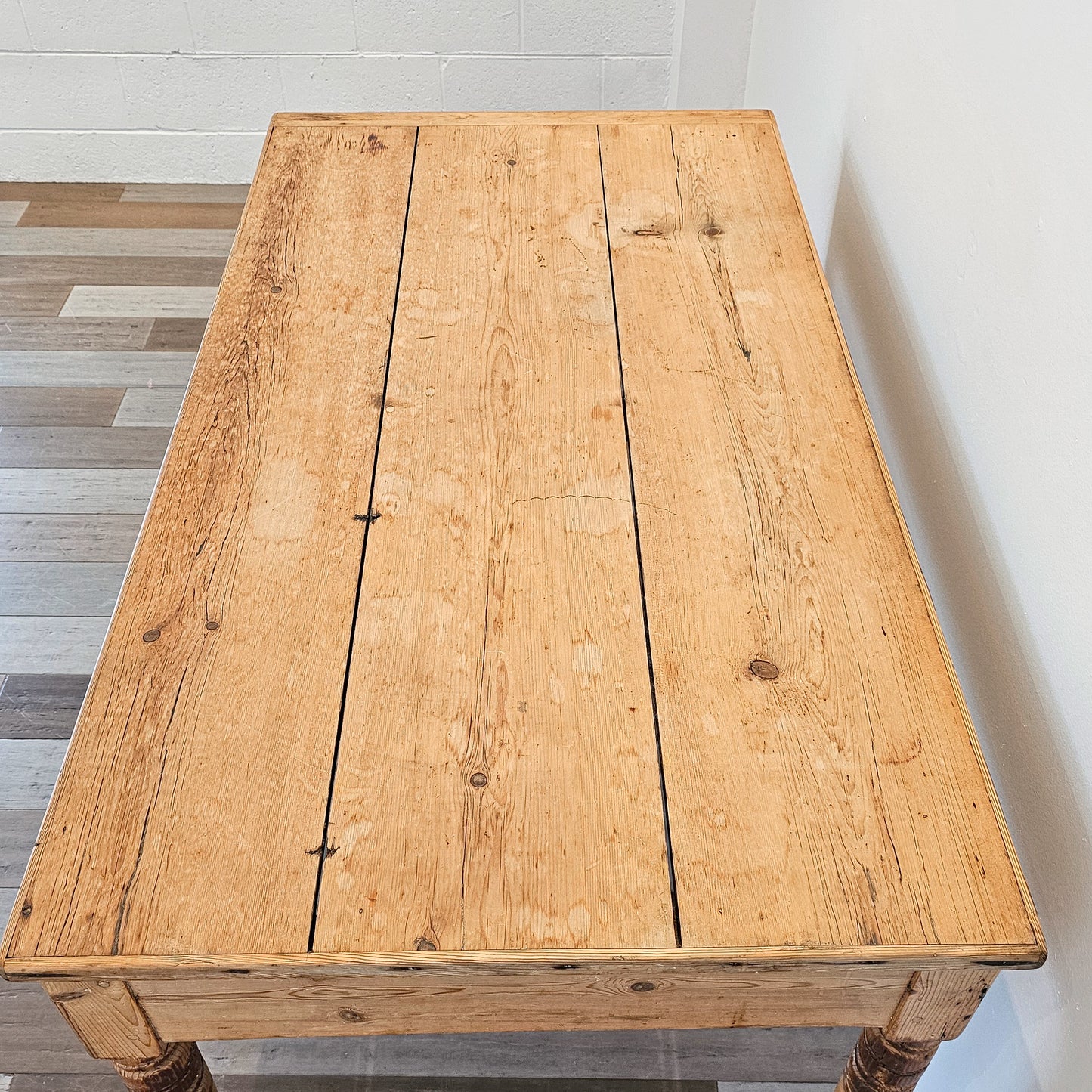 Antique English Pine Farm Table - Circa 1880