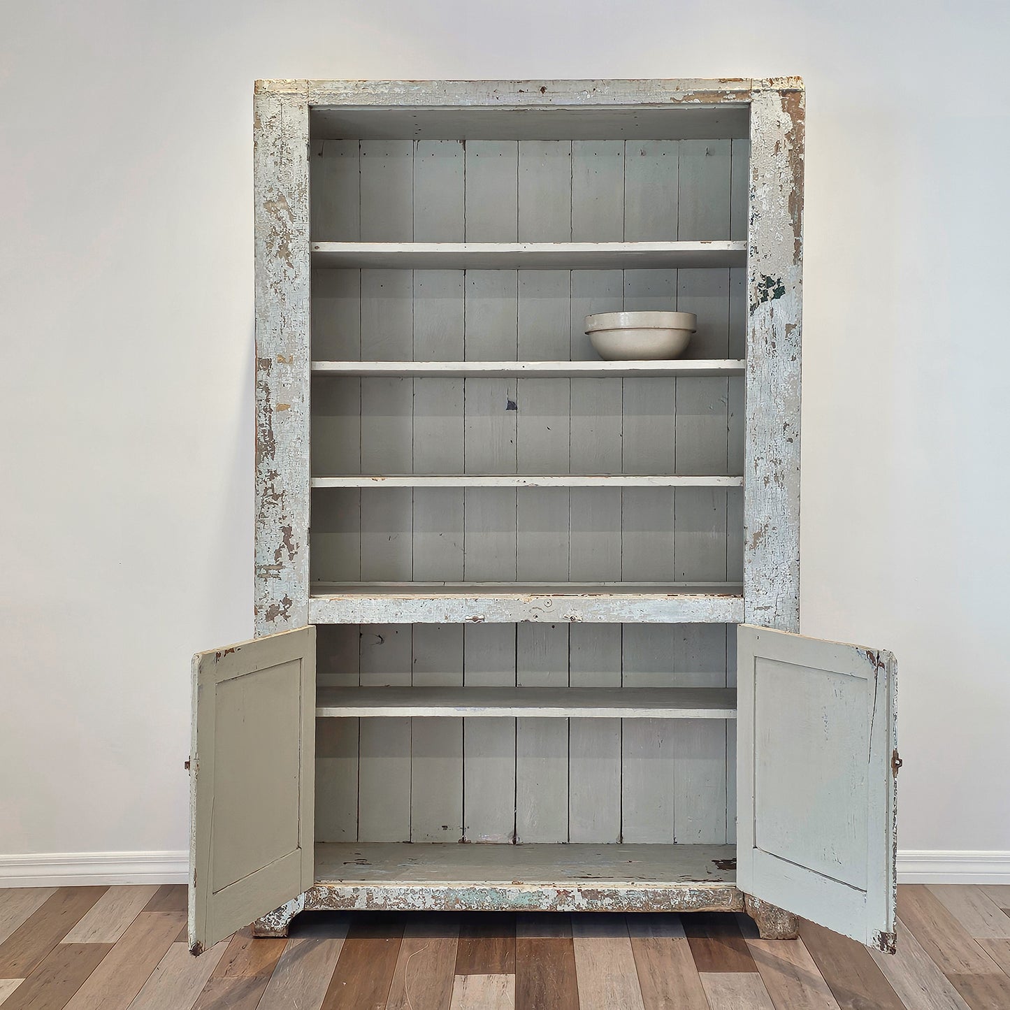 Primitive Painted Wood Farm Cupboard - Circa 1880–1900