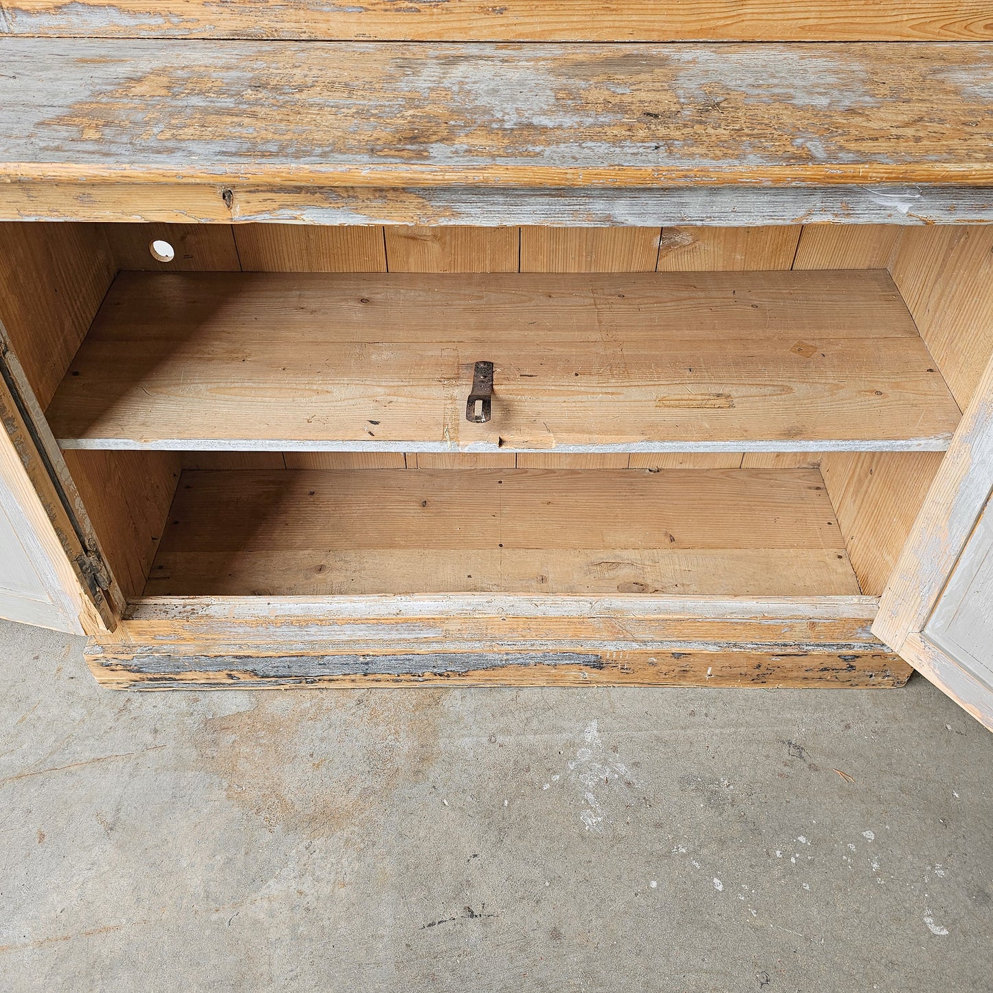 French Pine Glazed Bookcase / Cabinet — Circa 1880