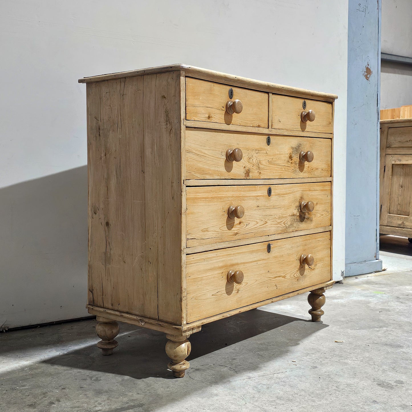 Antique English Pine Chest of Drawers (Dresser) - Circa 1880