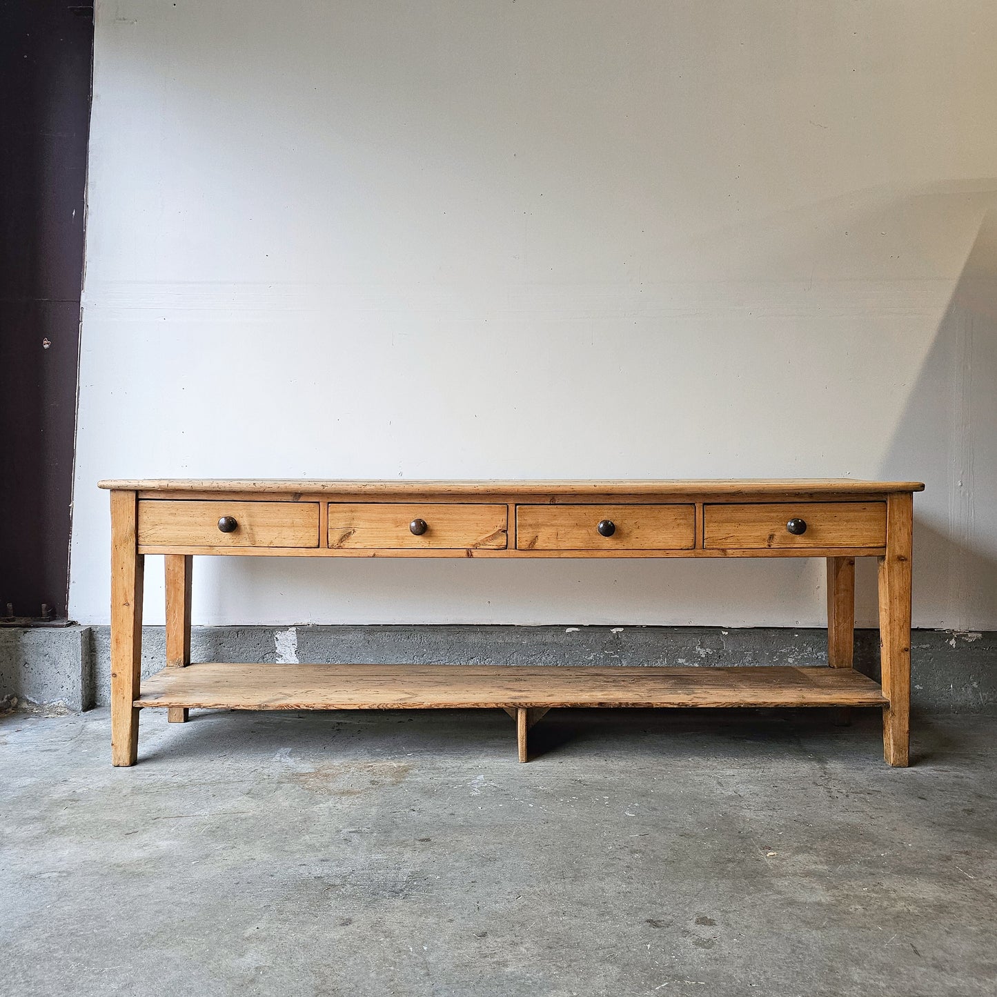 Antique English Pine Pot Board Dresser Base  - circa 1850