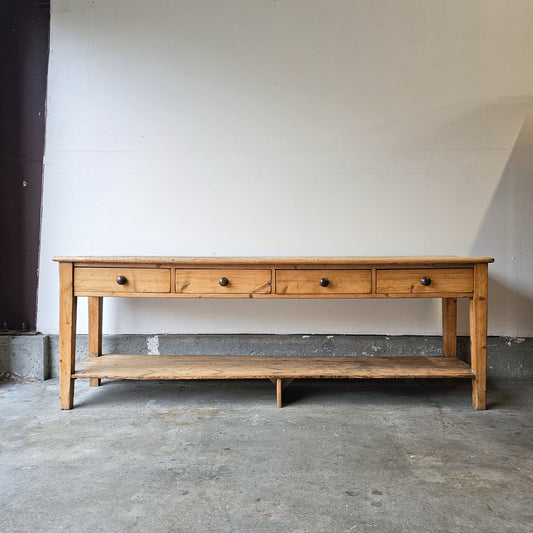 Antique English Pine Pot Board Dresser Base  - circa 1850