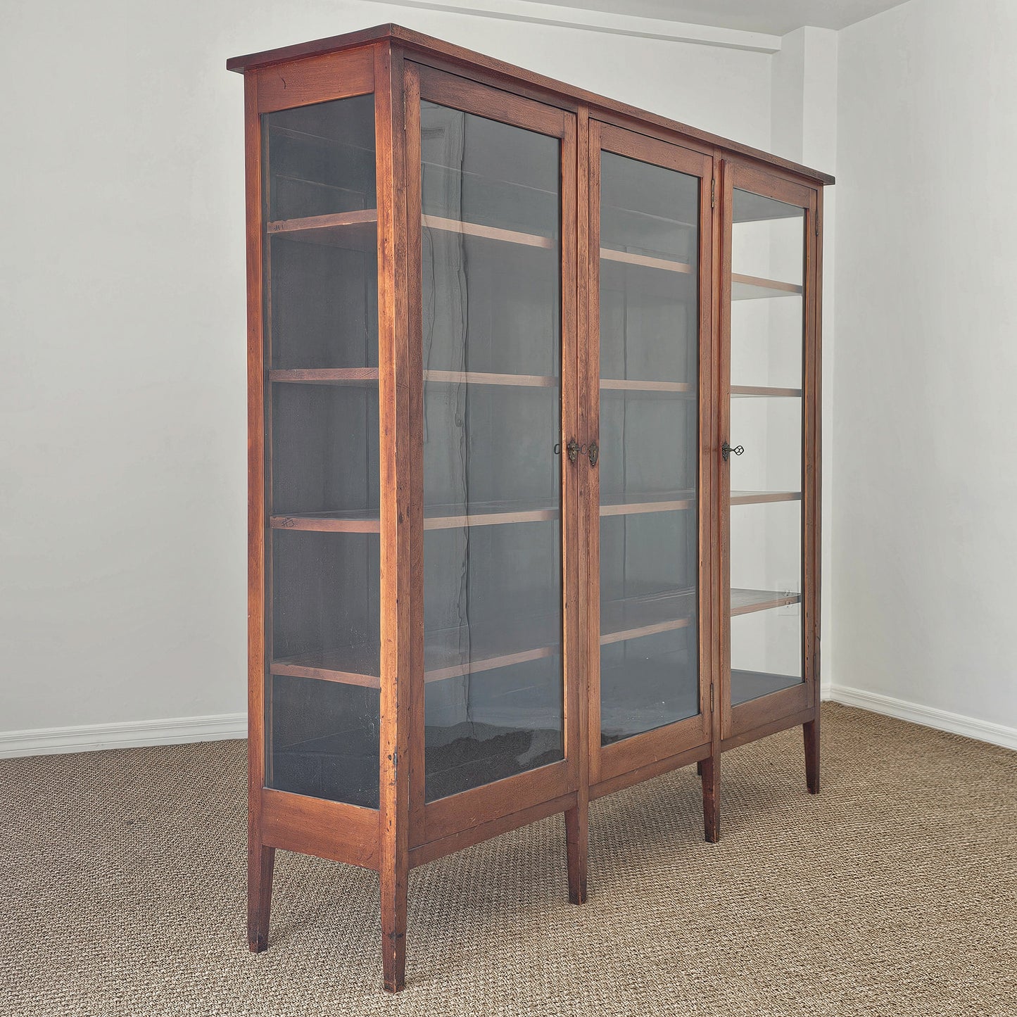 Antique Arts & Crafts Style Glass Door Display Bookcase Cabinet | Circa 1910–1920