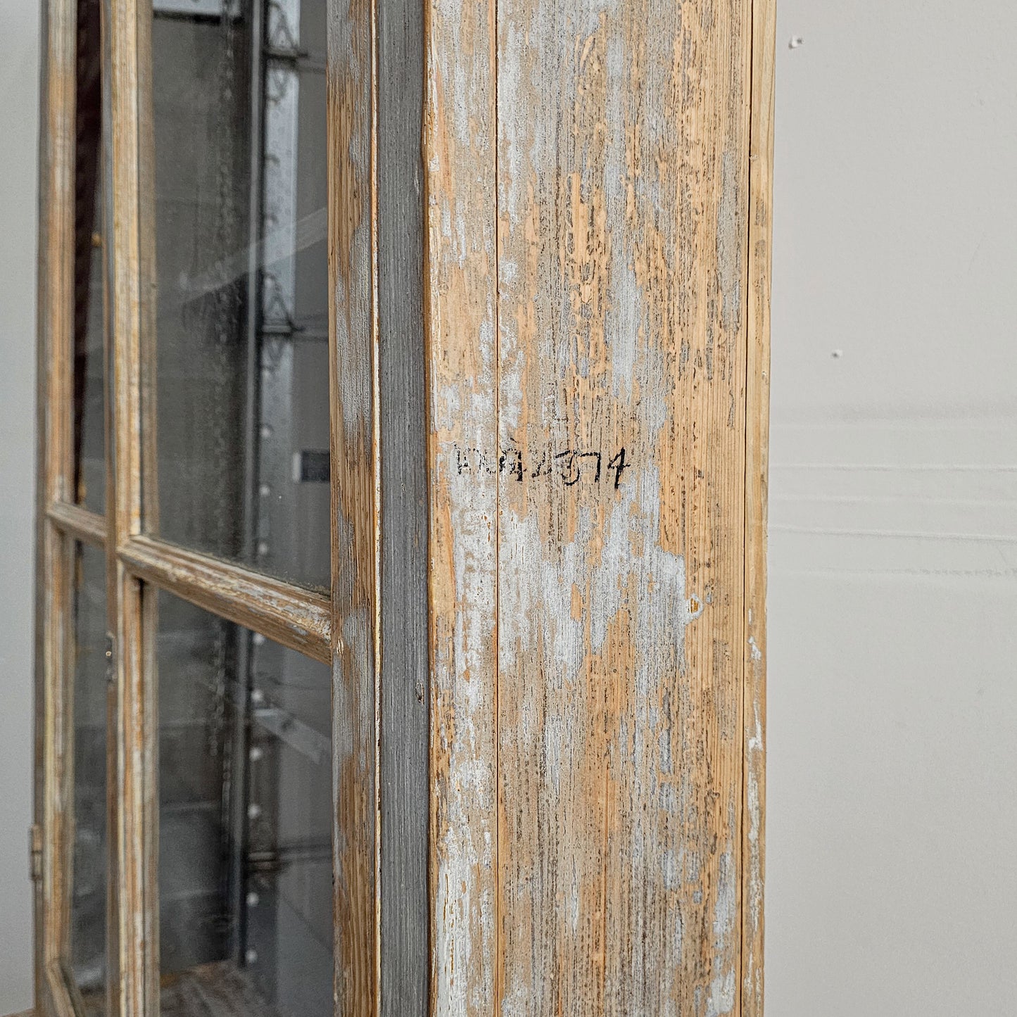 French Pine Glazed Bookcase / Cabinet — Circa 1880