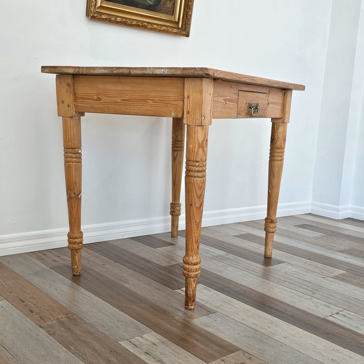 Antique English Pine Side Table / Writing Table
Circa 1880