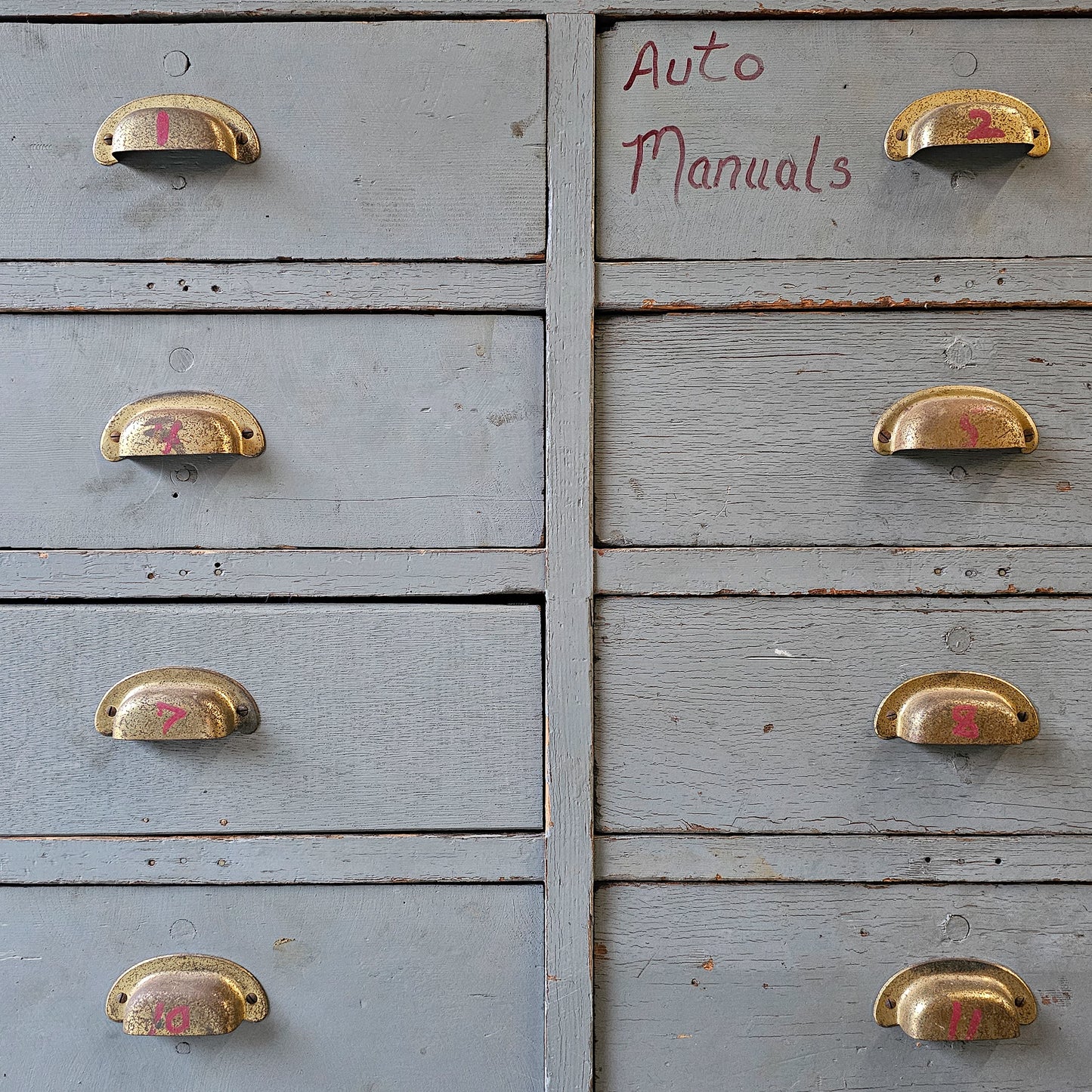 Vintage Multi-Drawer Painted Apothecary Cabinet