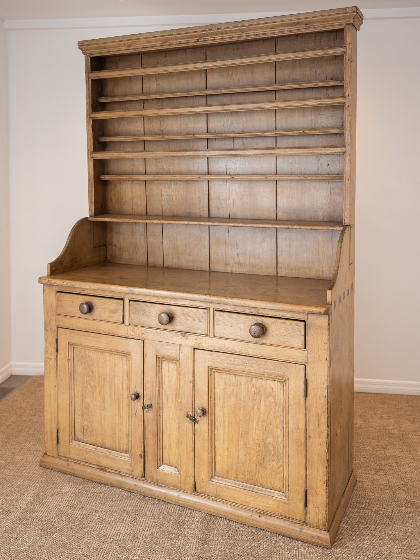 Antique English Pine Kitchen Dresser - Circa 1860