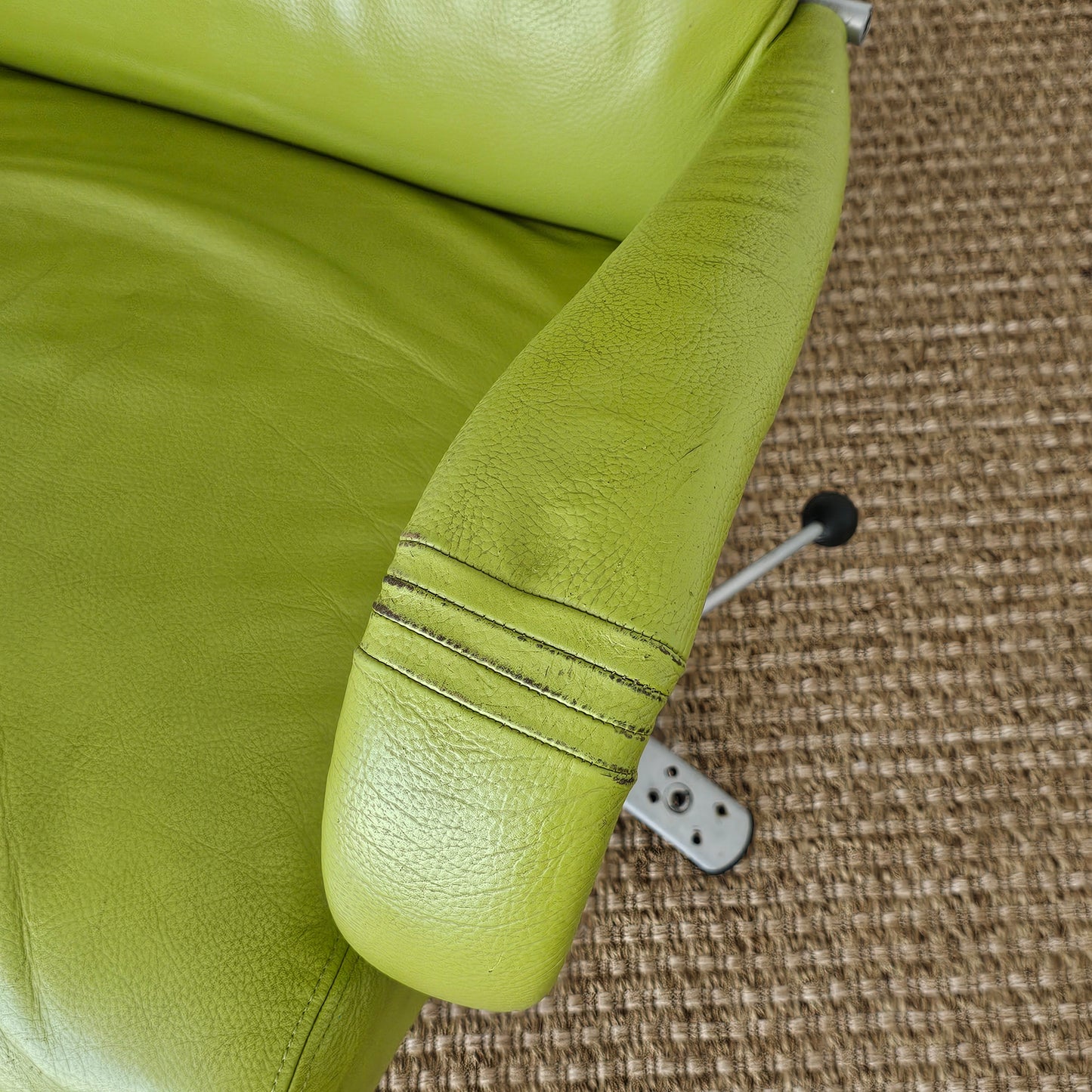 2007 Percival Lafer Reclining Lounge Chair – Lime Green Leather | Made in Brazil