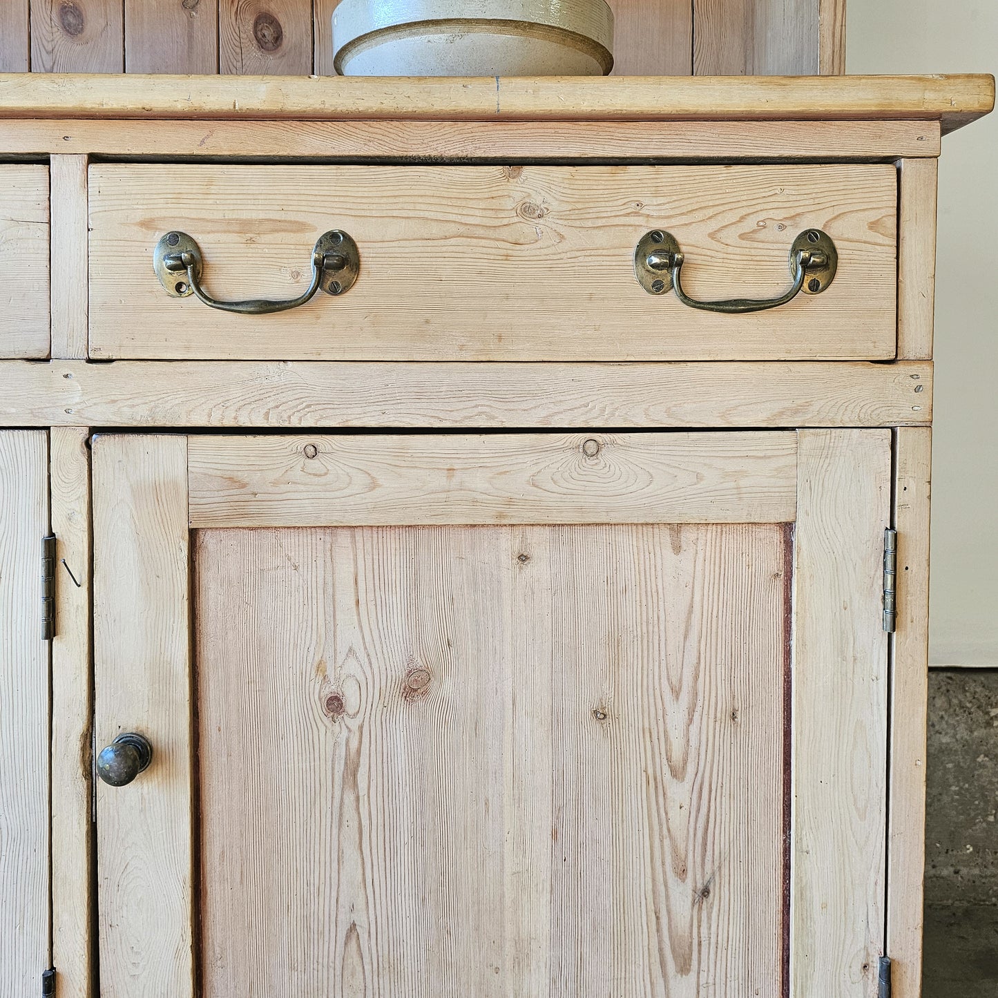 Antique English Pine Kitchen Dresser / Hutch - Circa 1850