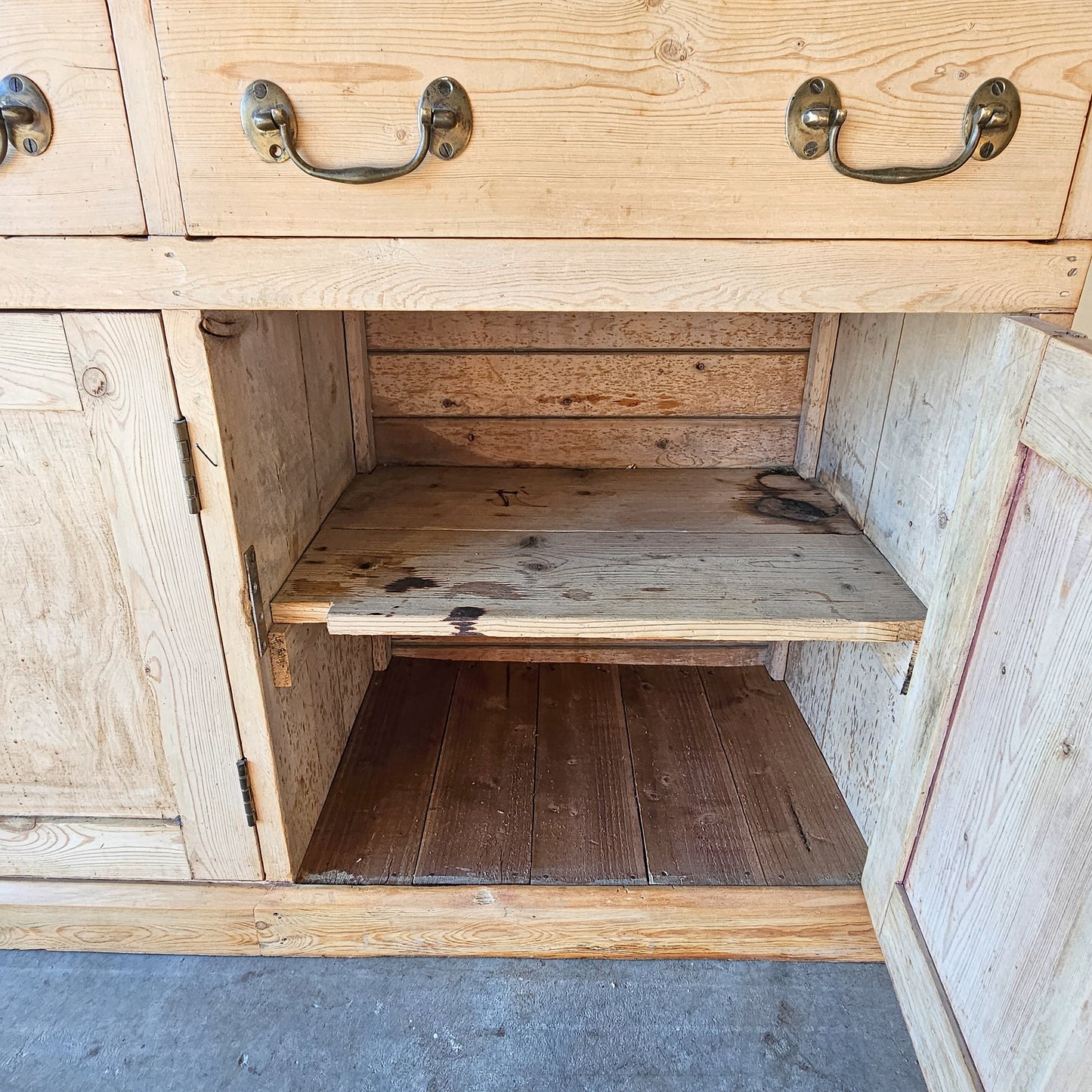 Antique English Pine Kitchen Dresser / Hutch - Circa 1850