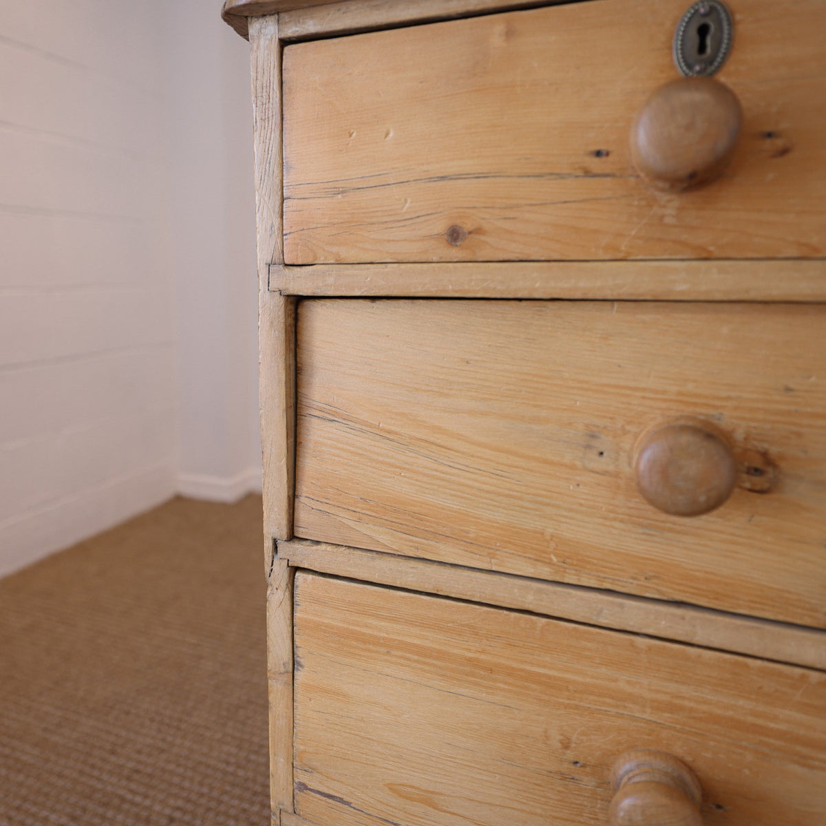 Antique English Pine Chest of Drawers (Dresser) - Circa 1880 #07