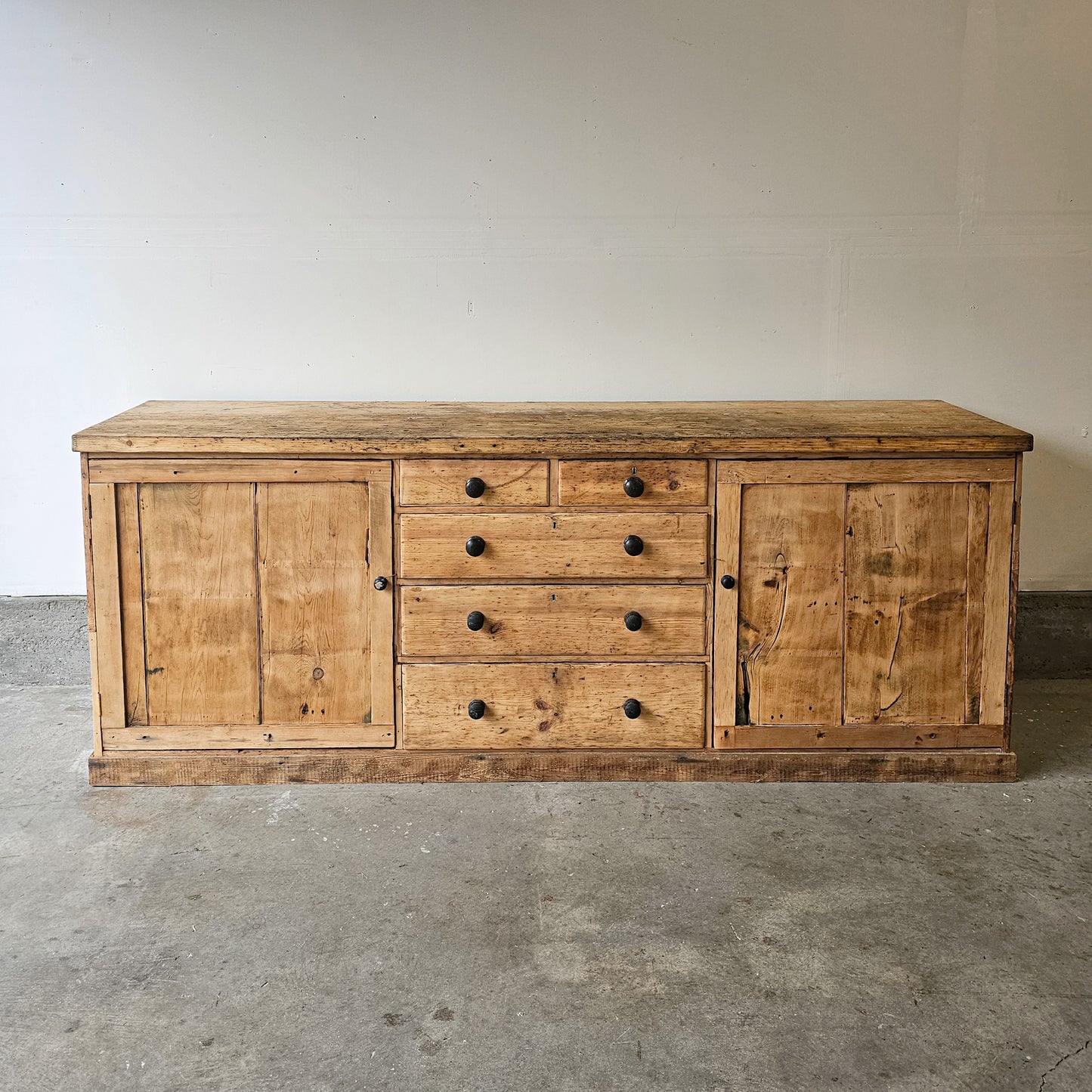 Antique English Pine Sideboard - Circa 1880