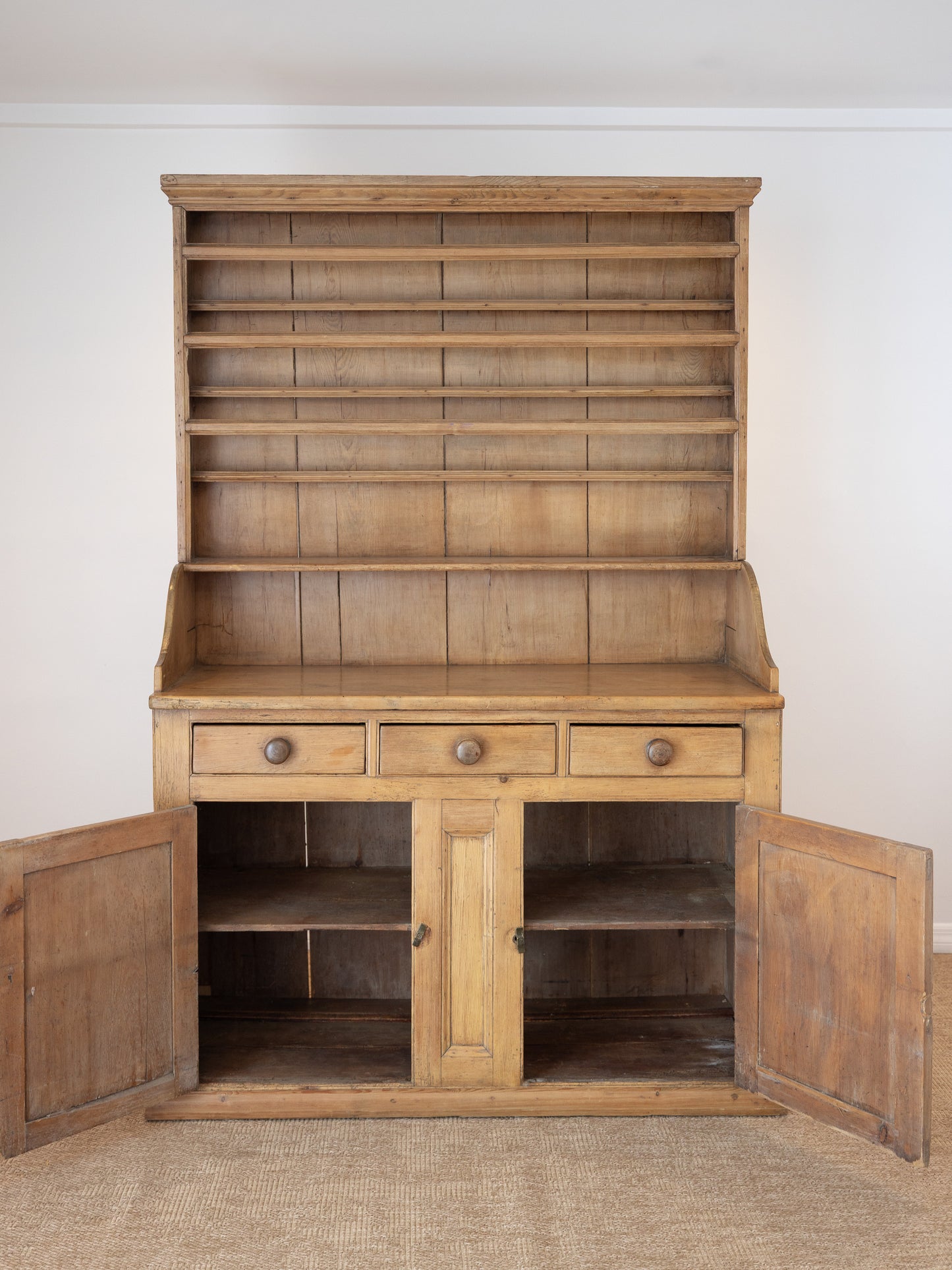 Antique English Pine Kitchen Dresser - Circa 1860