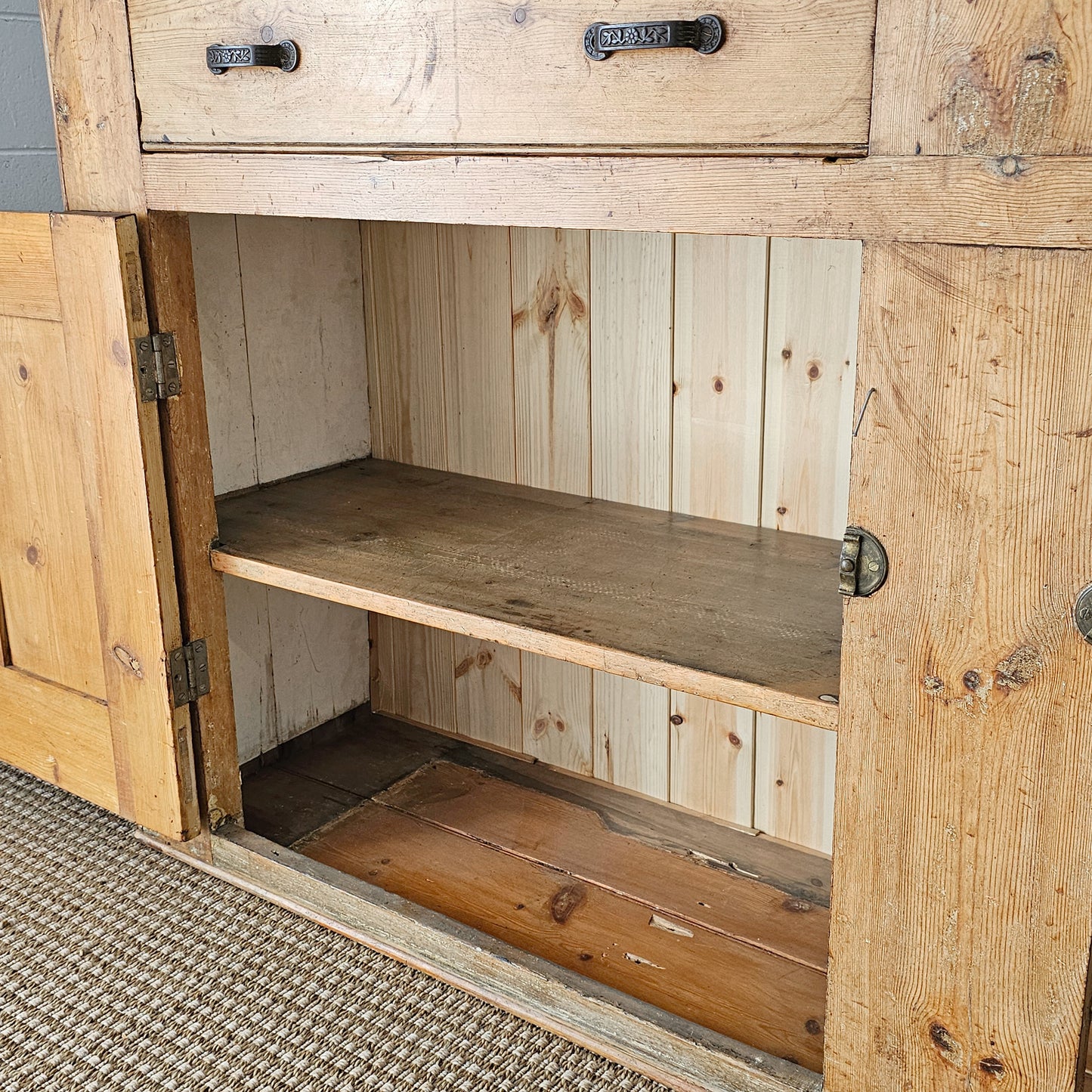 Antique English Pine Kitchen Hutch or Dresser - Circa 1890