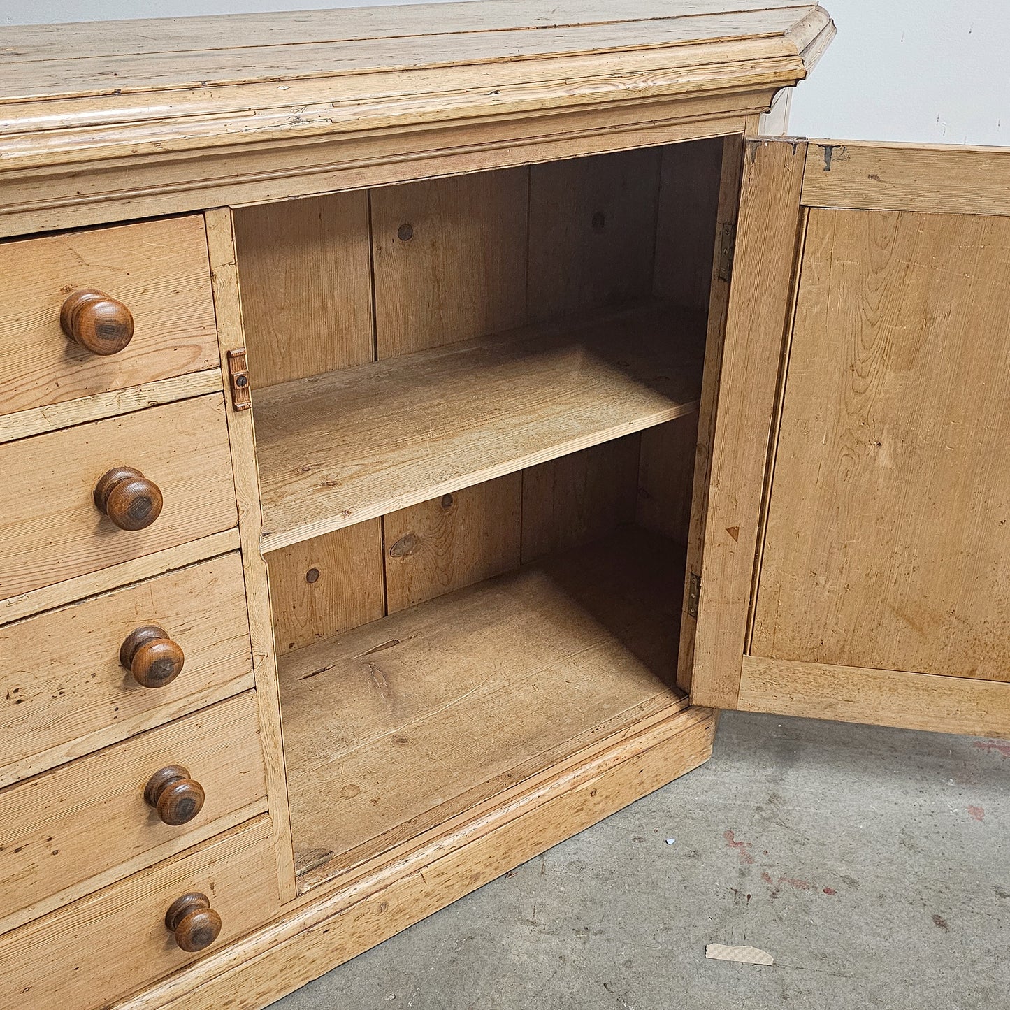 Monumental Antique English Pine Haberdashery - Circa 1880