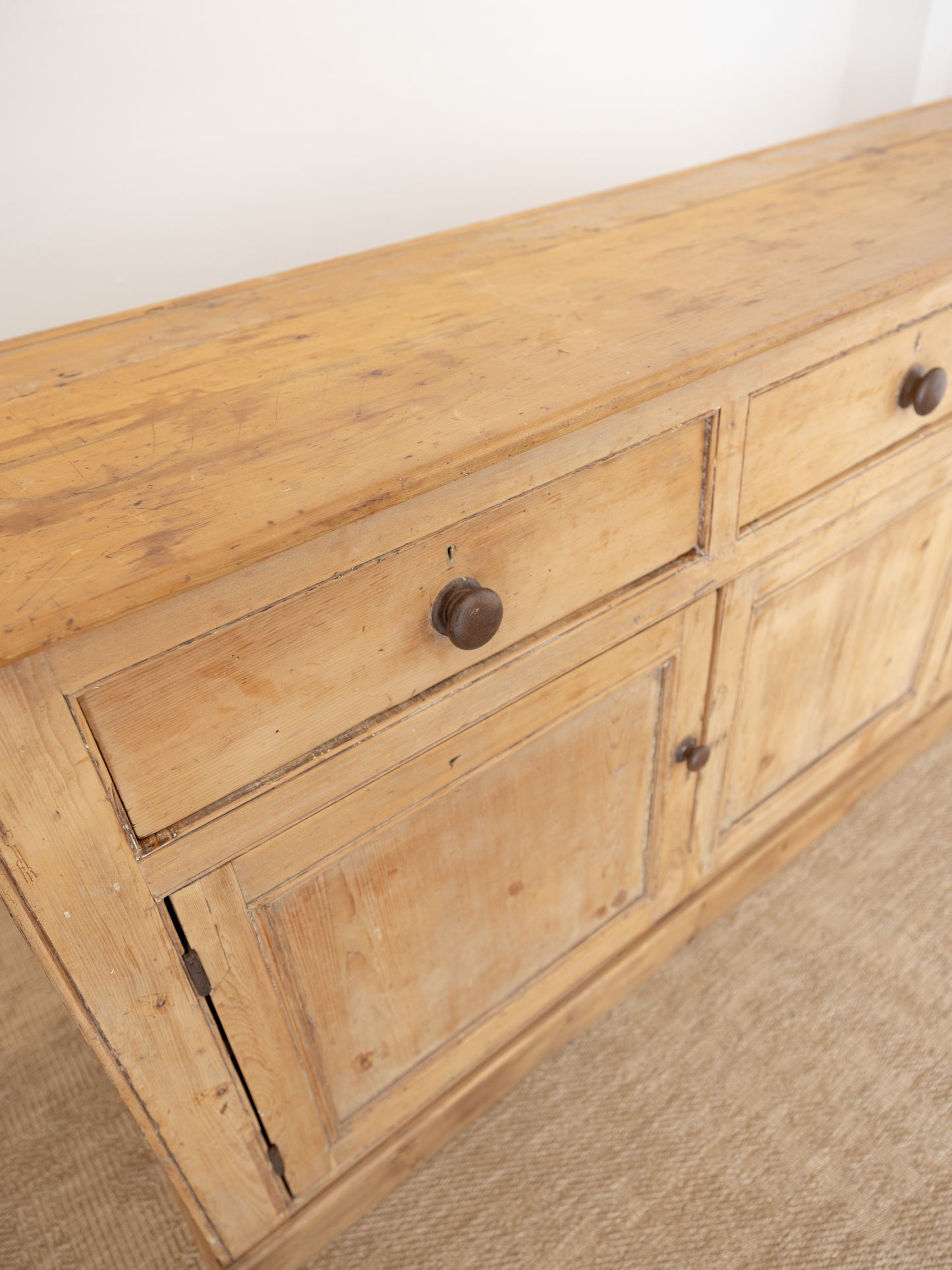 Antique English Pine Sideboard - Circa 1880