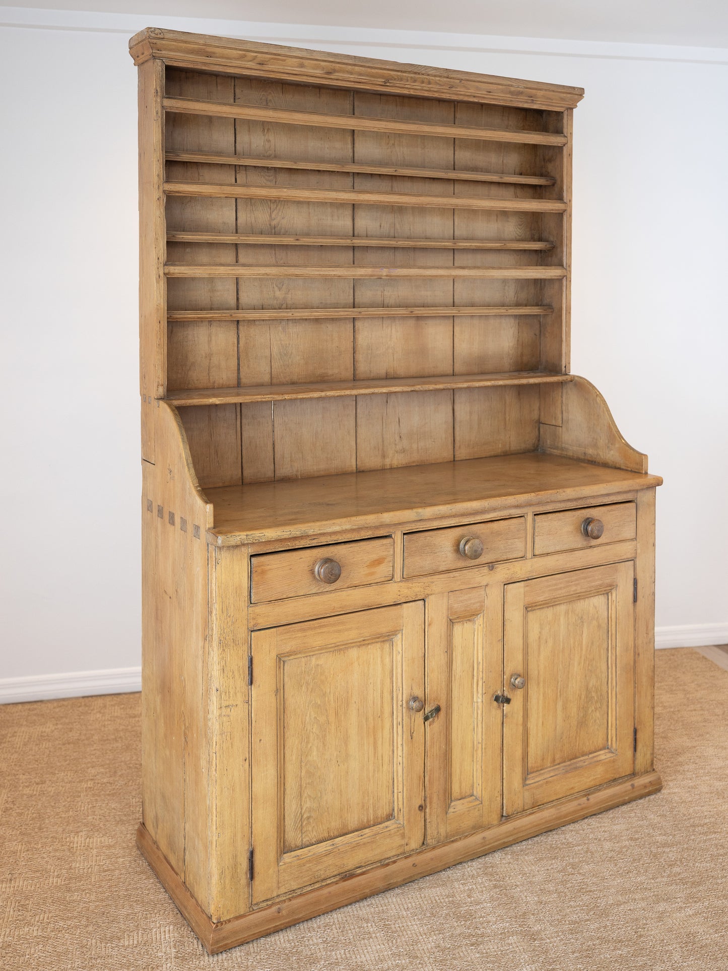 Antique English Pine Kitchen Dresser - Circa 1860