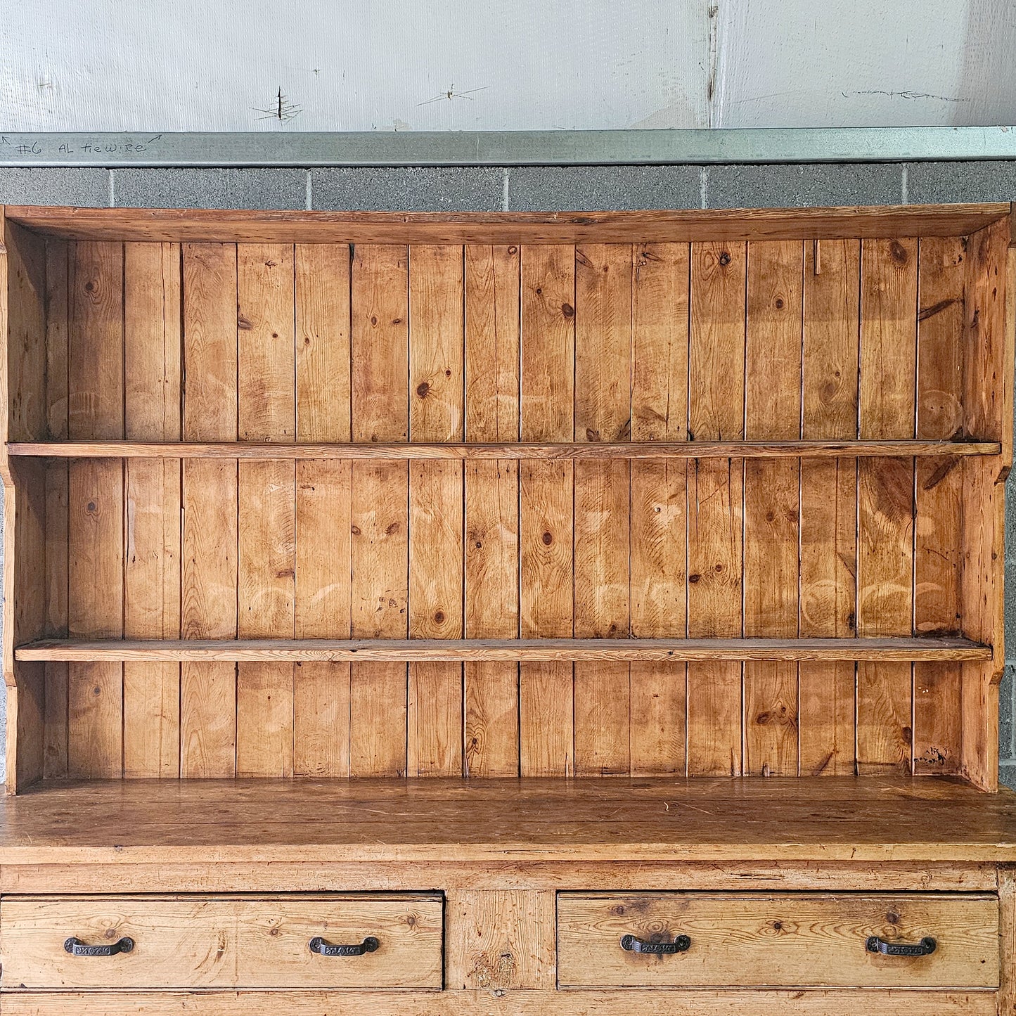 Antique English Pine Kitchen Hutch or Dresser - Circa 1890