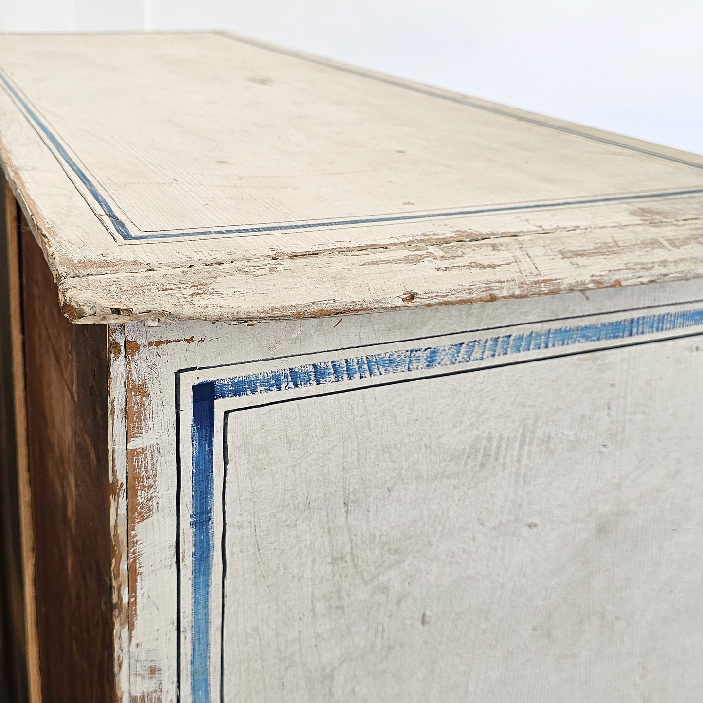 Antique English Pine Painted Dresser - Circa 1880