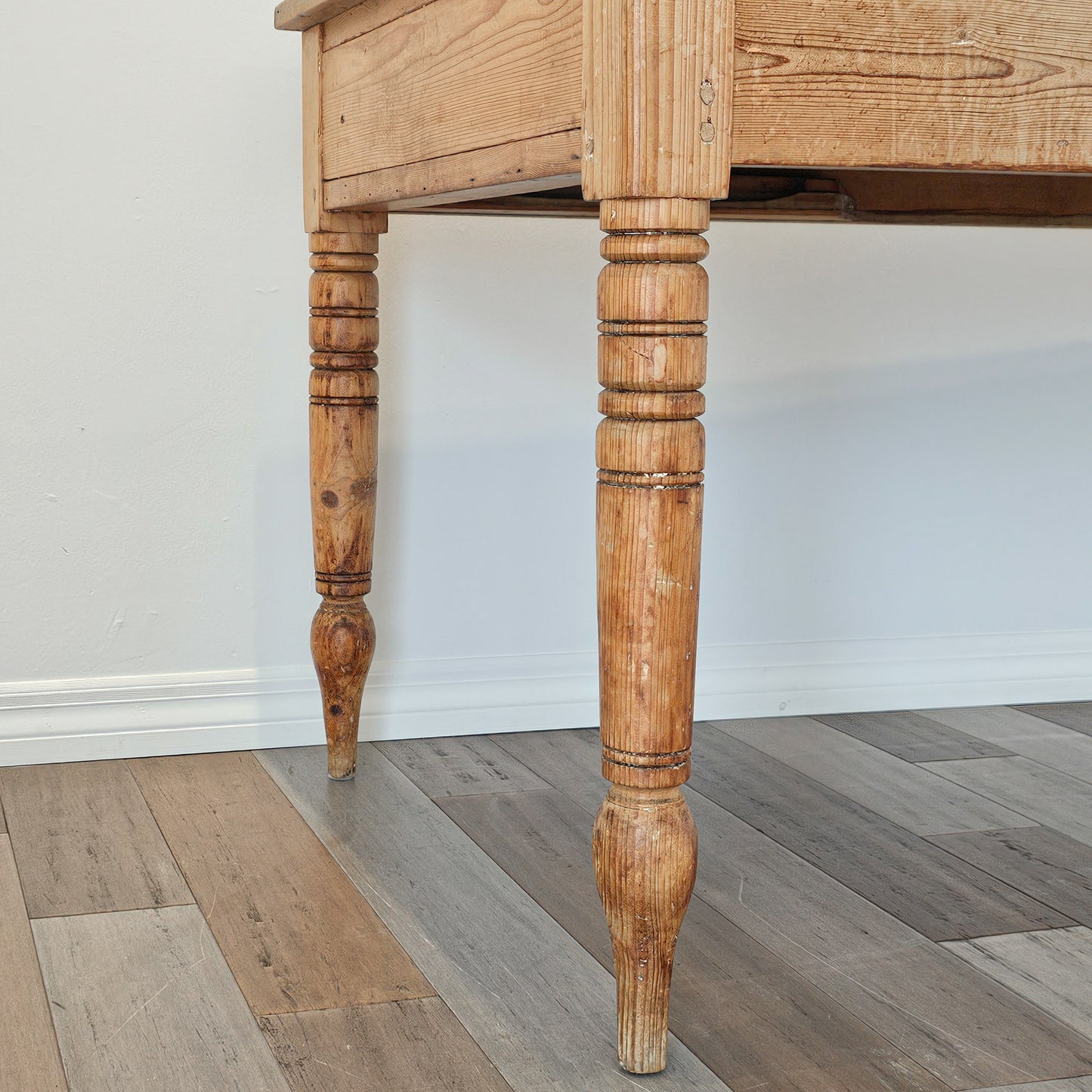 Antique English Pine Farm Table - Circa 1880