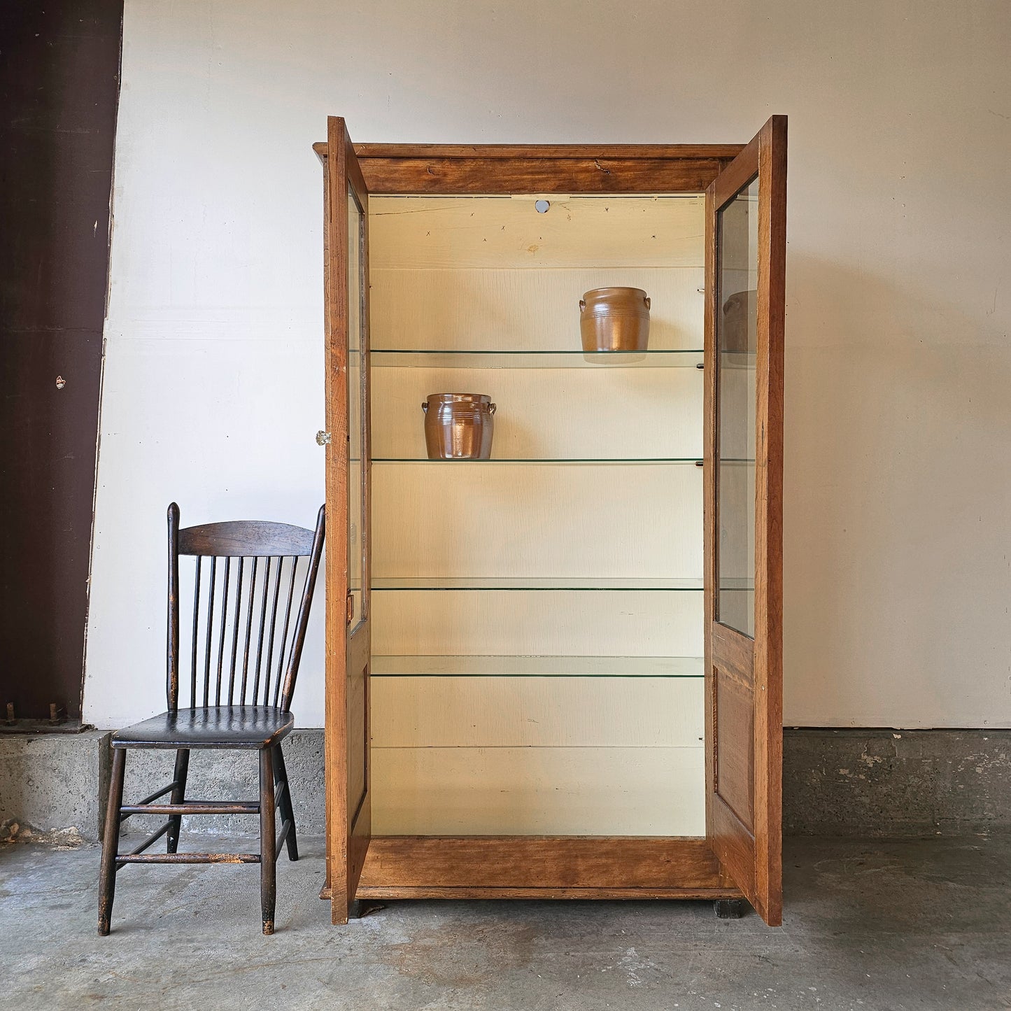Antique Glass Door Display Cabinet | Early 20th Century