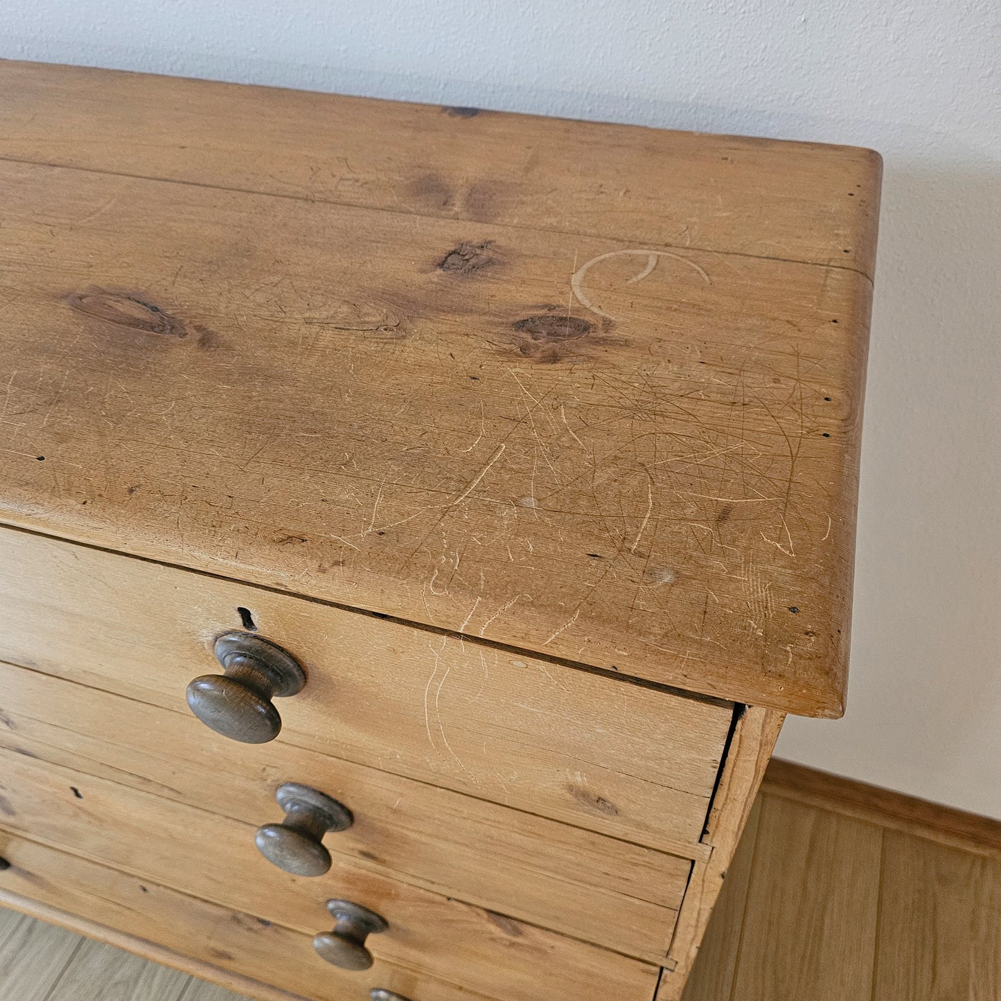 Antique English Honey Pine Dresser - Circa 1880