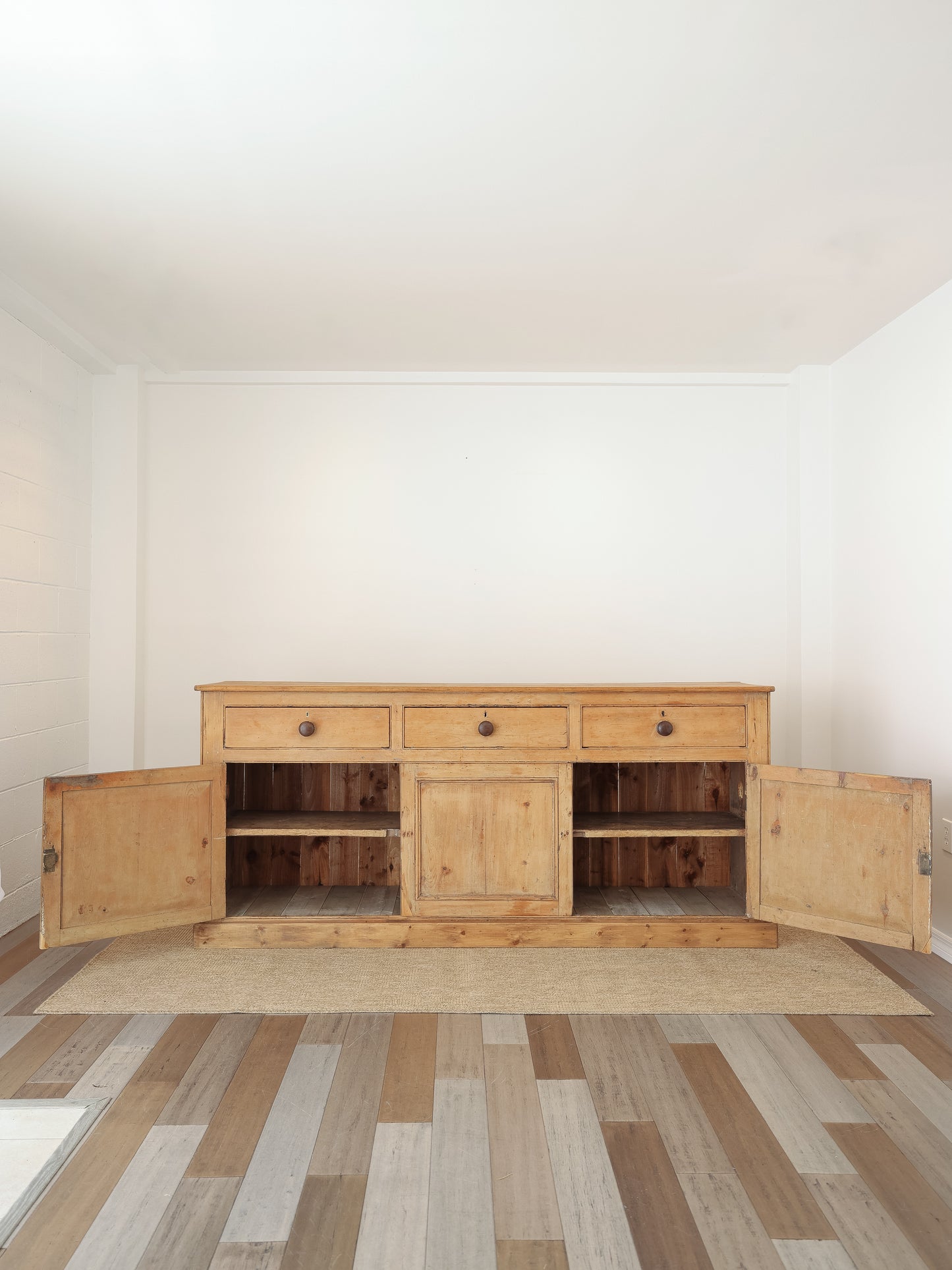 Antique English Pine Sideboard - Circa 1880